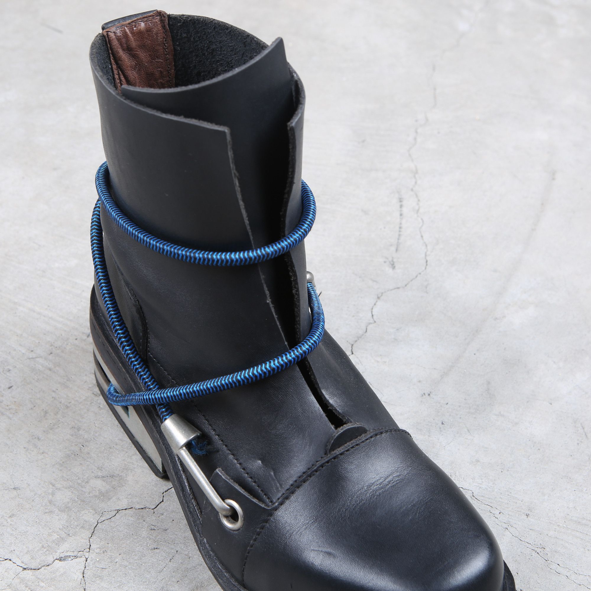 Dirk Bikkembergs Dirk Bikkembergs Black Bungee Boots 1996 Steel Cut Heel Size US 11 / EU 44 - 16 Thumbnail