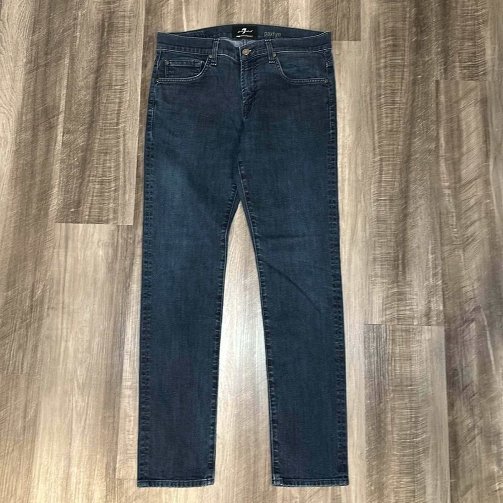 7 For All Mankind 7 For All Mankind Luxe Paxtyn Tapered Skinny Jeans - 33 Size US 33 - 2 Thumbnail
