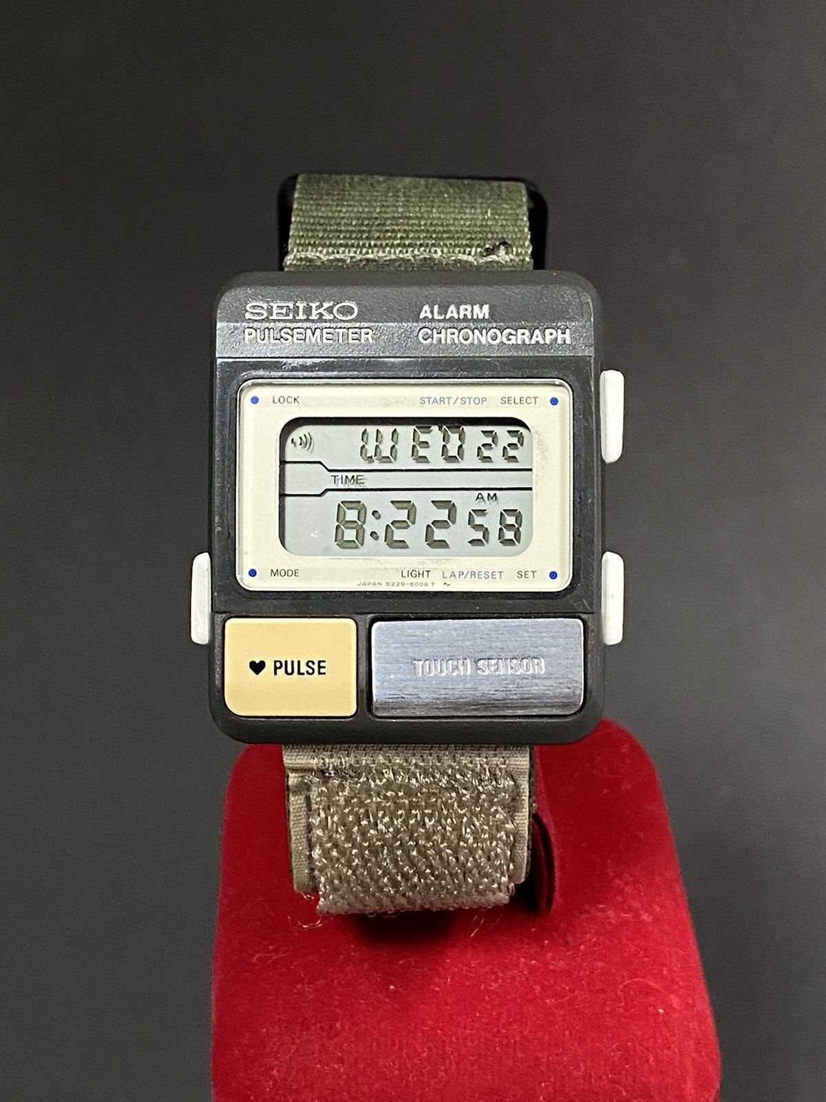 image of Seiko S229-5001 Japan Digital Men’S Watch in Miltary Green, Men's