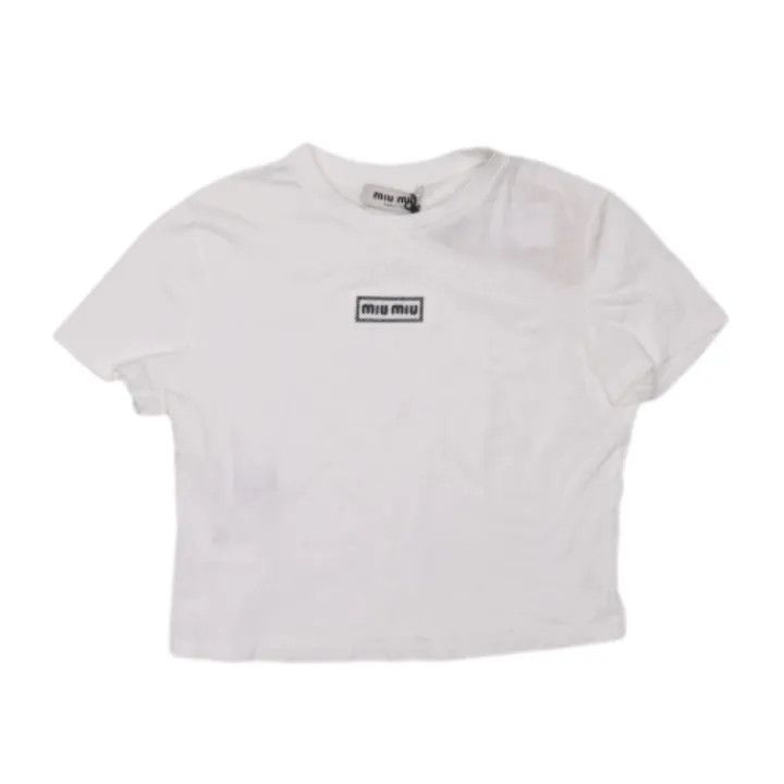 Miu Miu Miu Miu White Casual Short Sleeve T-Shirt 0079 Size S / US 4 / IT 40 - 1 Thumbnail