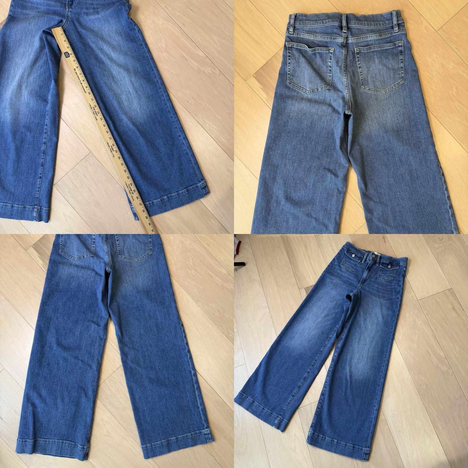 Frame Frame Le Slim Palazzo Jeans Women's 28 Blue High Rise Wide Leg Denim Medium Wash Jeans Size 28" / US 6 / IT 42 - 8 Thumbnail