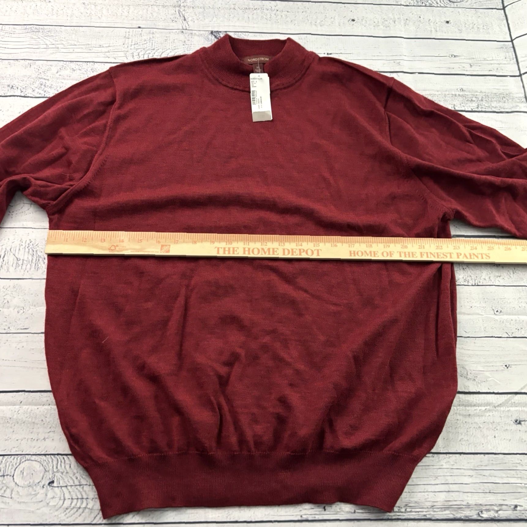 Nordstrom Nordstrom Italian Wool Mock Neck Sweater XL Men Red Pullover Wool Mock Neck Mens XL Red Size US XL / EU 56 / 4 - 5 Thumbnail