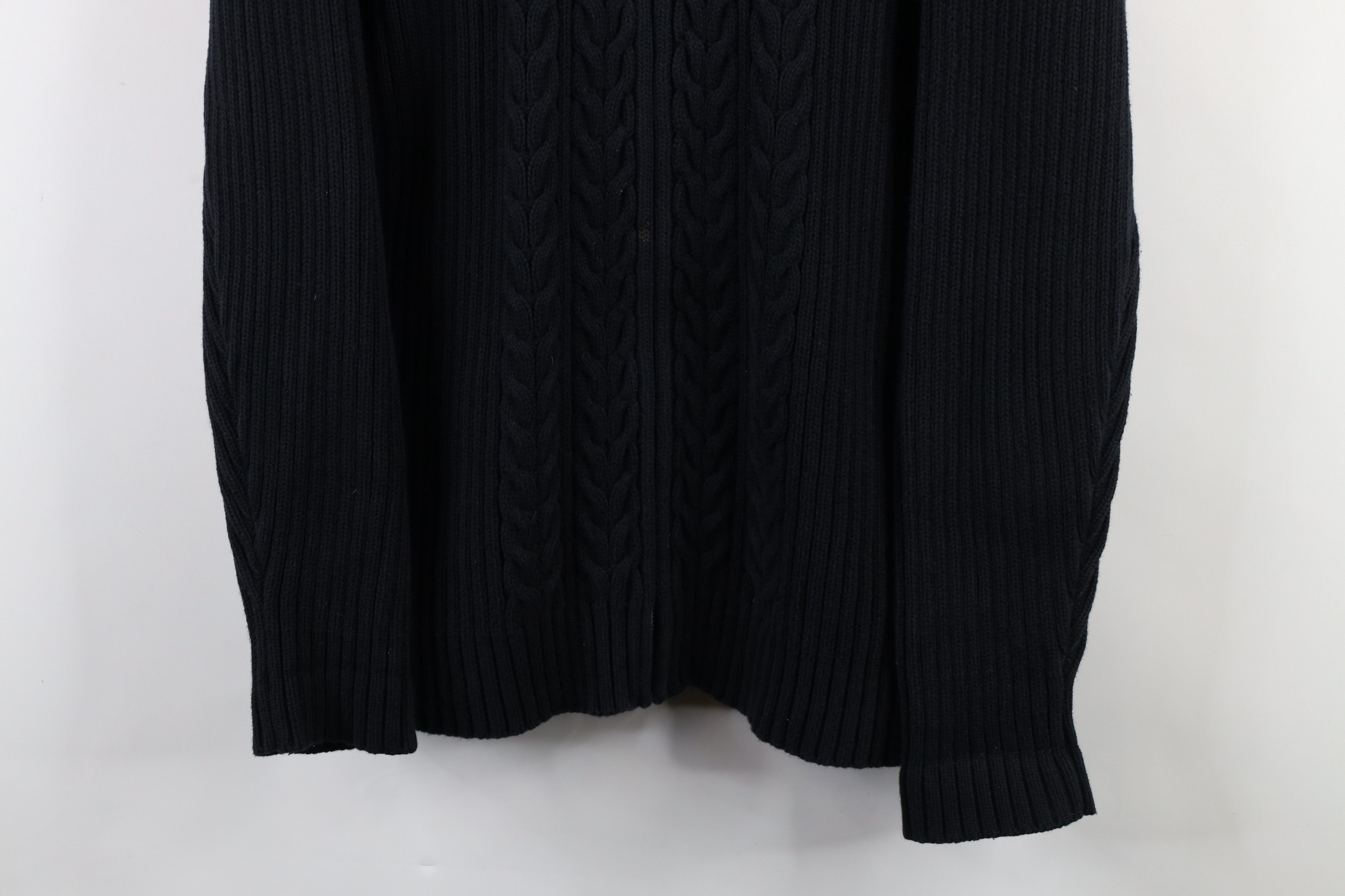 Lands' End × Vintage Vintage 90s Lands End Ribbed Cable Knit Zip Sweater Japan Size XXL / US 16-18 / IT 52-54 - 3 Thumbnail
