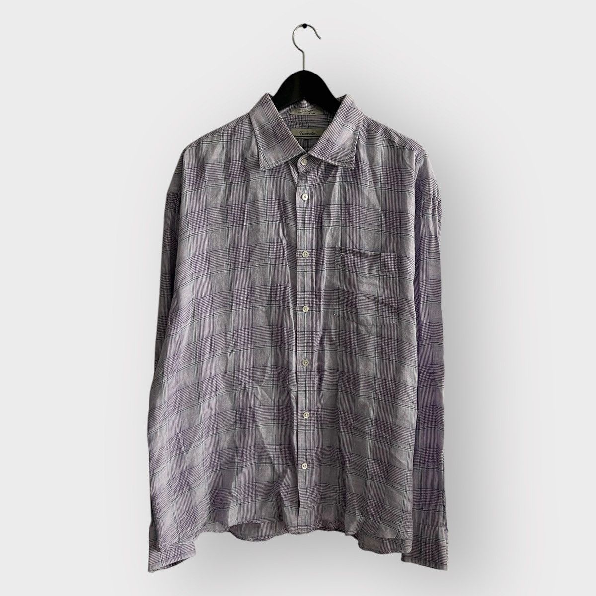 Faconnable STEAL! Vintage 1990s Faconnable Purple Flannel Shirt Size US XXL / EU 58 / 5 - 1 Thumbnail