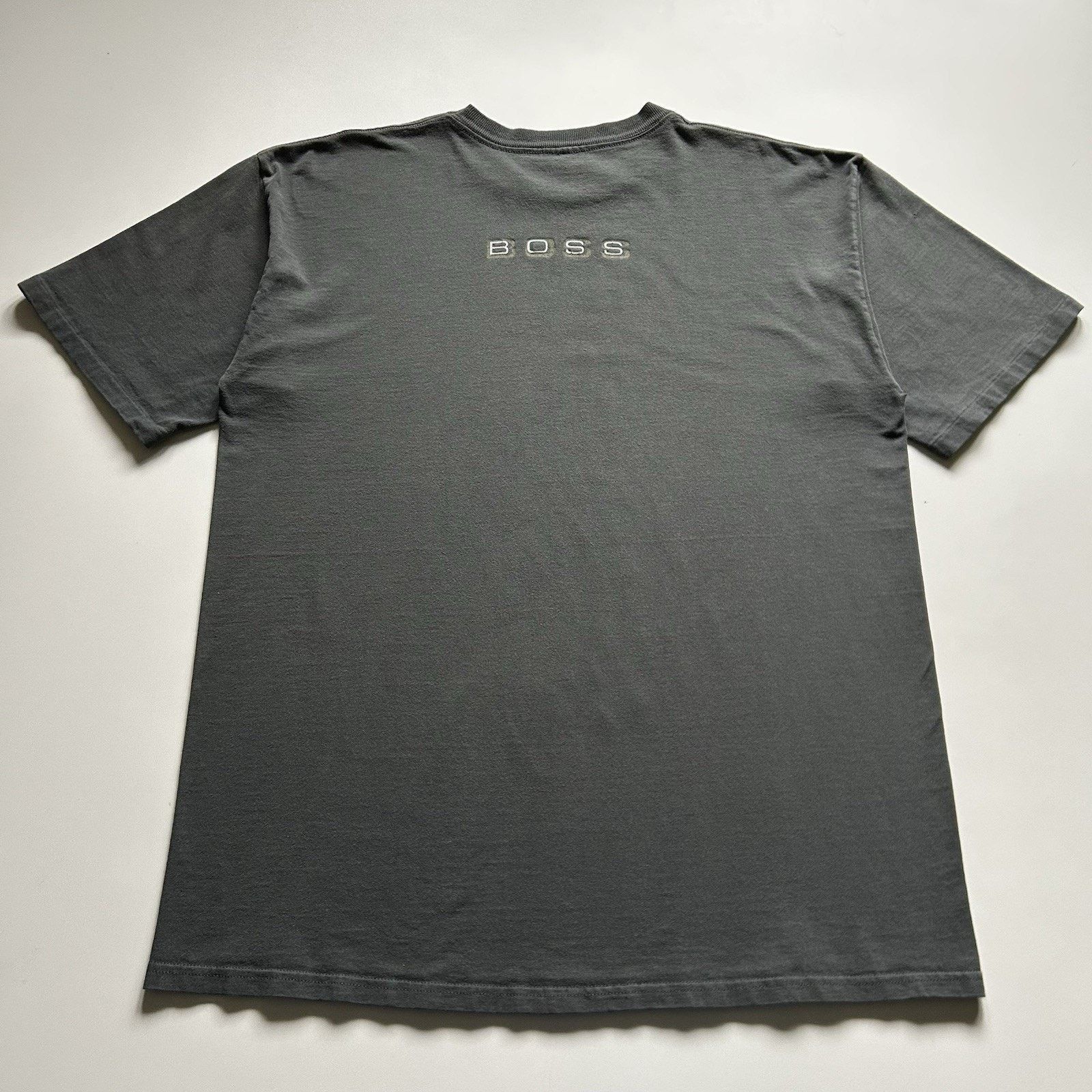 Vintage Vintage 90s Boss T Shirt XXL Black Faded Spell Out Graphic Size US XXL / EU 58 / 5 - 3 Thumbnail