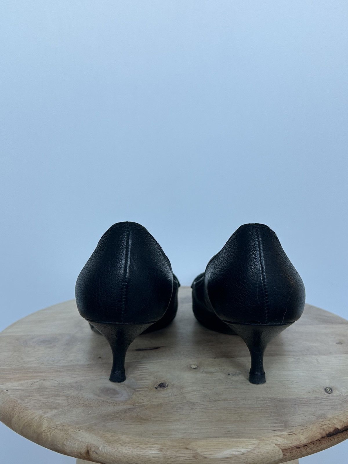 Prada Prada Black Leather Heels Size US 6.5 / IT 36.5 - 6 Thumbnail