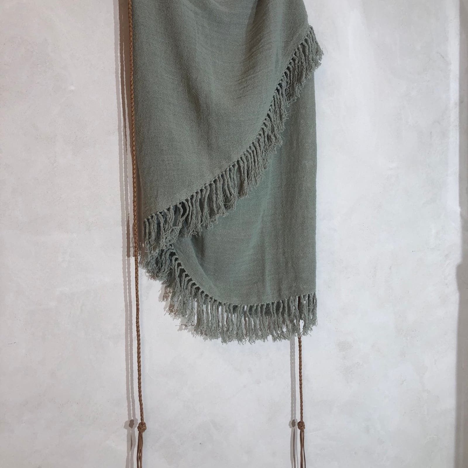 Other DesignerCaravana: Blue knit wrap skirt attached leather rope Size 27" / US 4 / IT 40 - 2 Thumbnail
