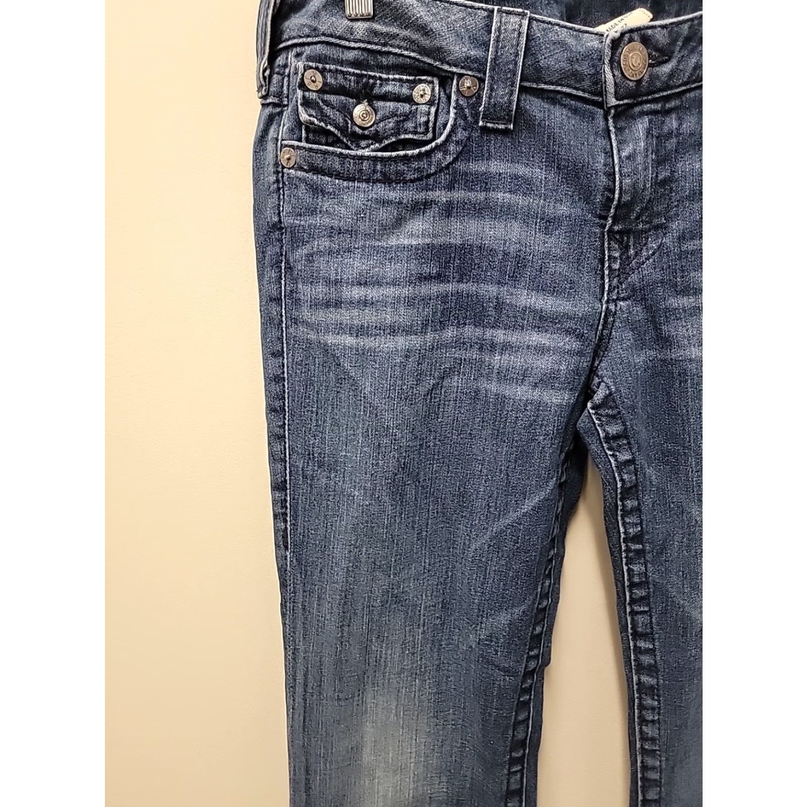 True Religion True Religion Jeans Women's Size 32 Billy Straight Leg Blue Denim Vintage: No, Regular Fit, 5-Pocket, Light Wash, Cotton Blend, 35x34.5 Size 24" / US 00 / IT 34 - 2 Thumbnail