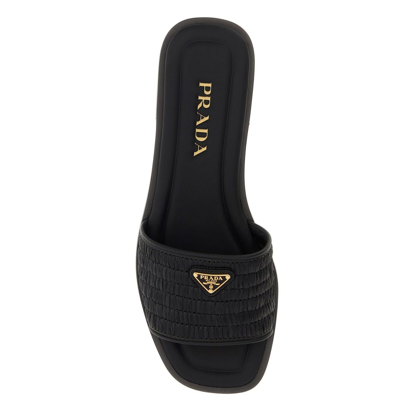 Prada PRADA Black Raffia Leather Slippers New & Authentic (Women's Size US 6 / IT 36 - 4 Thumbnail