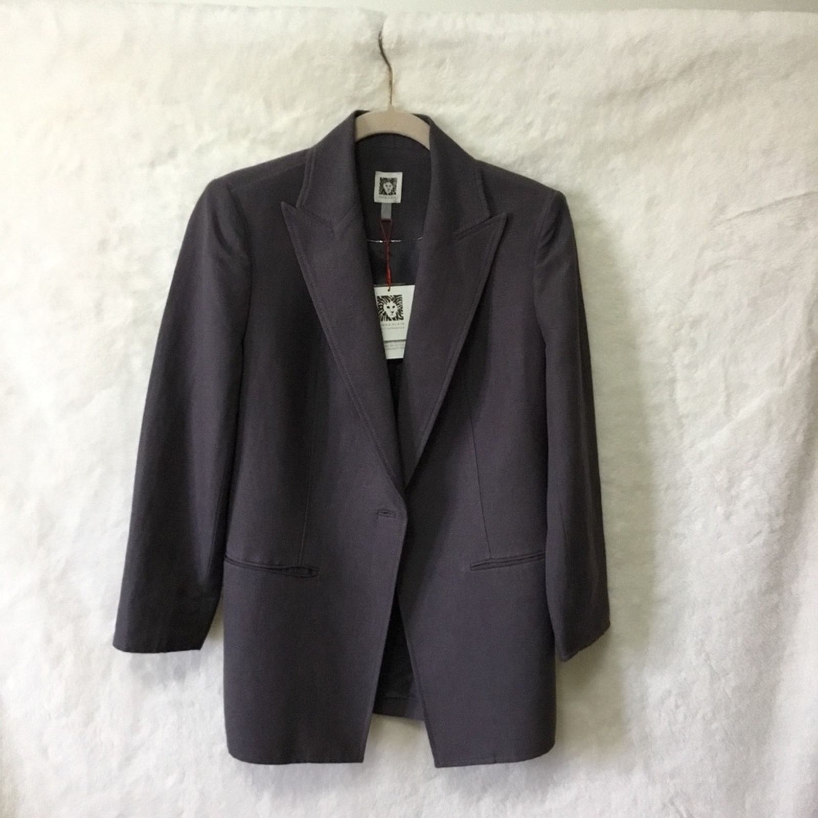 Anne Klein Anne Klein Single-Button Brown Notched-Lapel Blazer Size S / US 4 / IT 40 - 1 Thumbnail