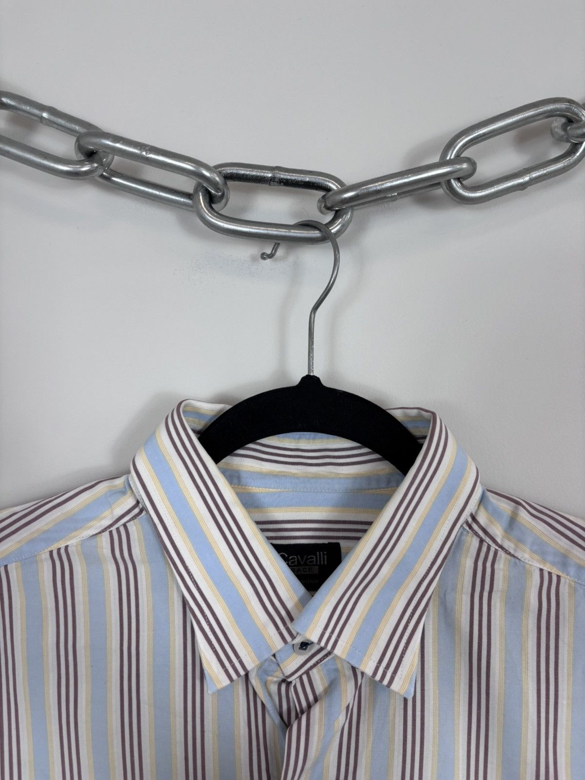 Just Cavalli Just Cavalli Race Vintage Men’s Striped Short Sleeve Shirt Size US L / EU 52-54 / 3 - 3 Thumbnail
