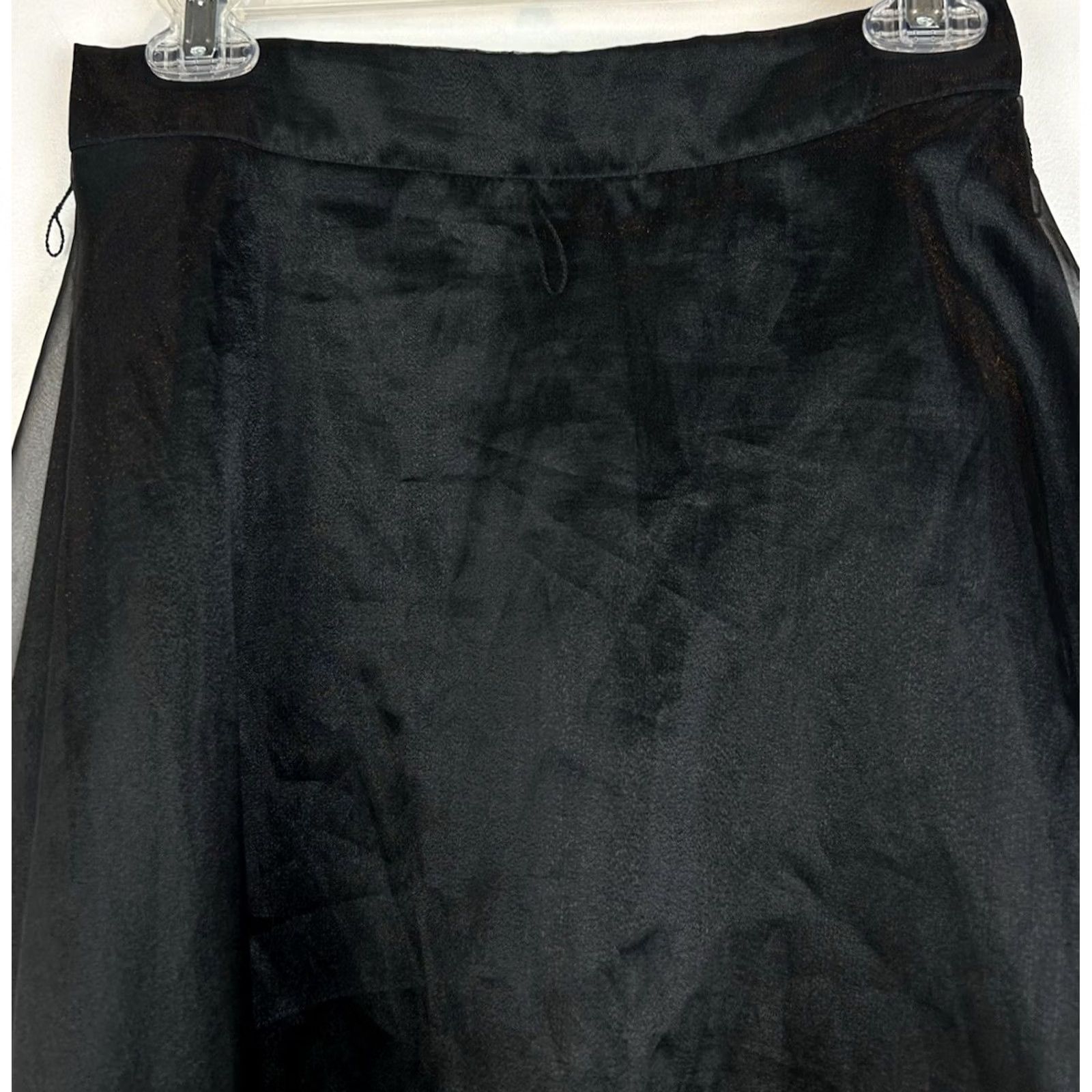 Layer 8 VINTAGE Chelsea Nites Skirt Maxi Womens 8 Black Chiffon Layered Elastic Waist Full Long 27" Waist 42" 90s Grunge Formal Party Wedding Read Size 30" / US 8 / IT 44 - 4 Thumbnail