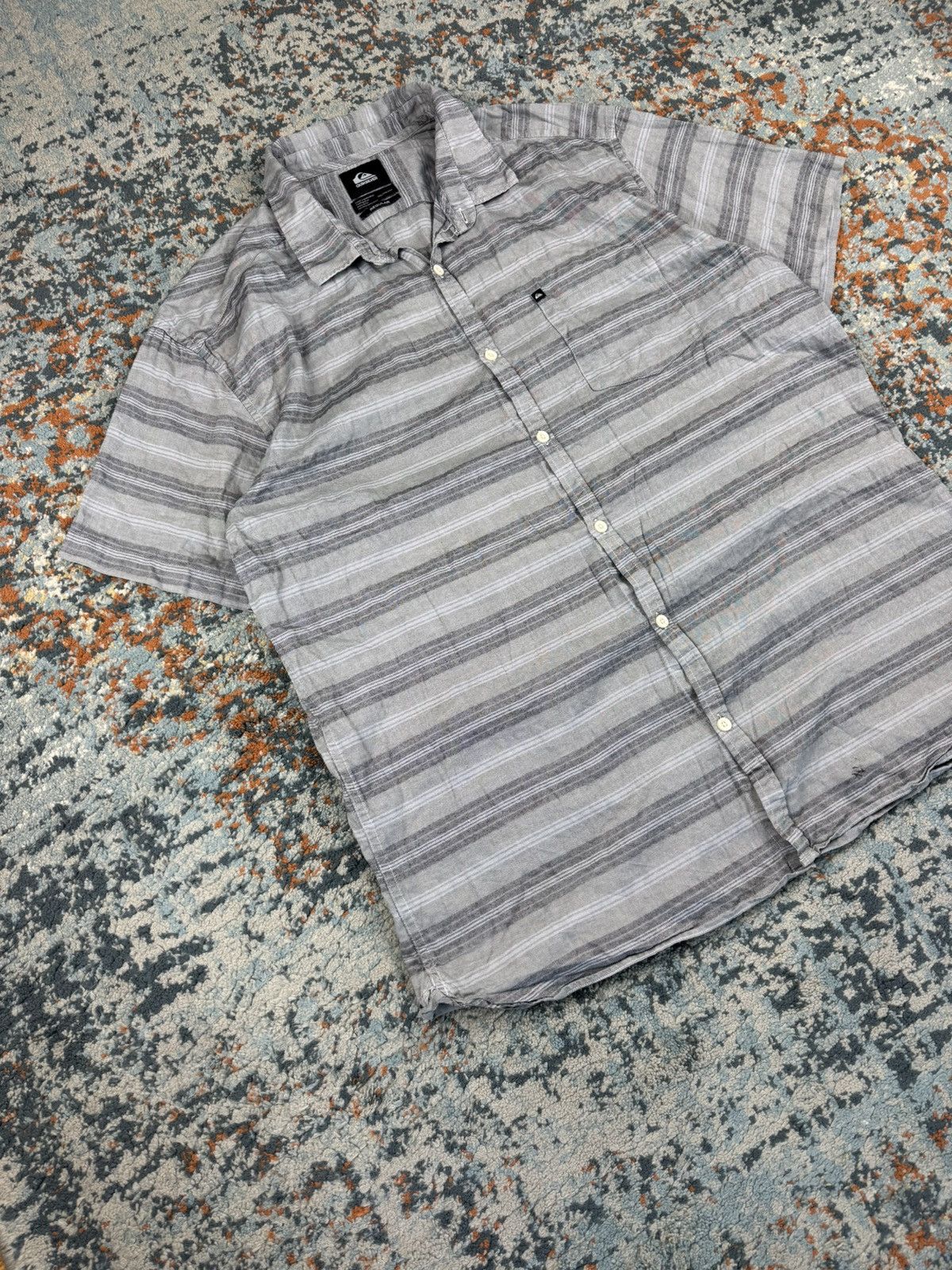Quiksilver Vintage Y2K Quiksilver striped surfing short sleeve shirt Size US XXL / EU 58 / 5 - 3 Thumbnail