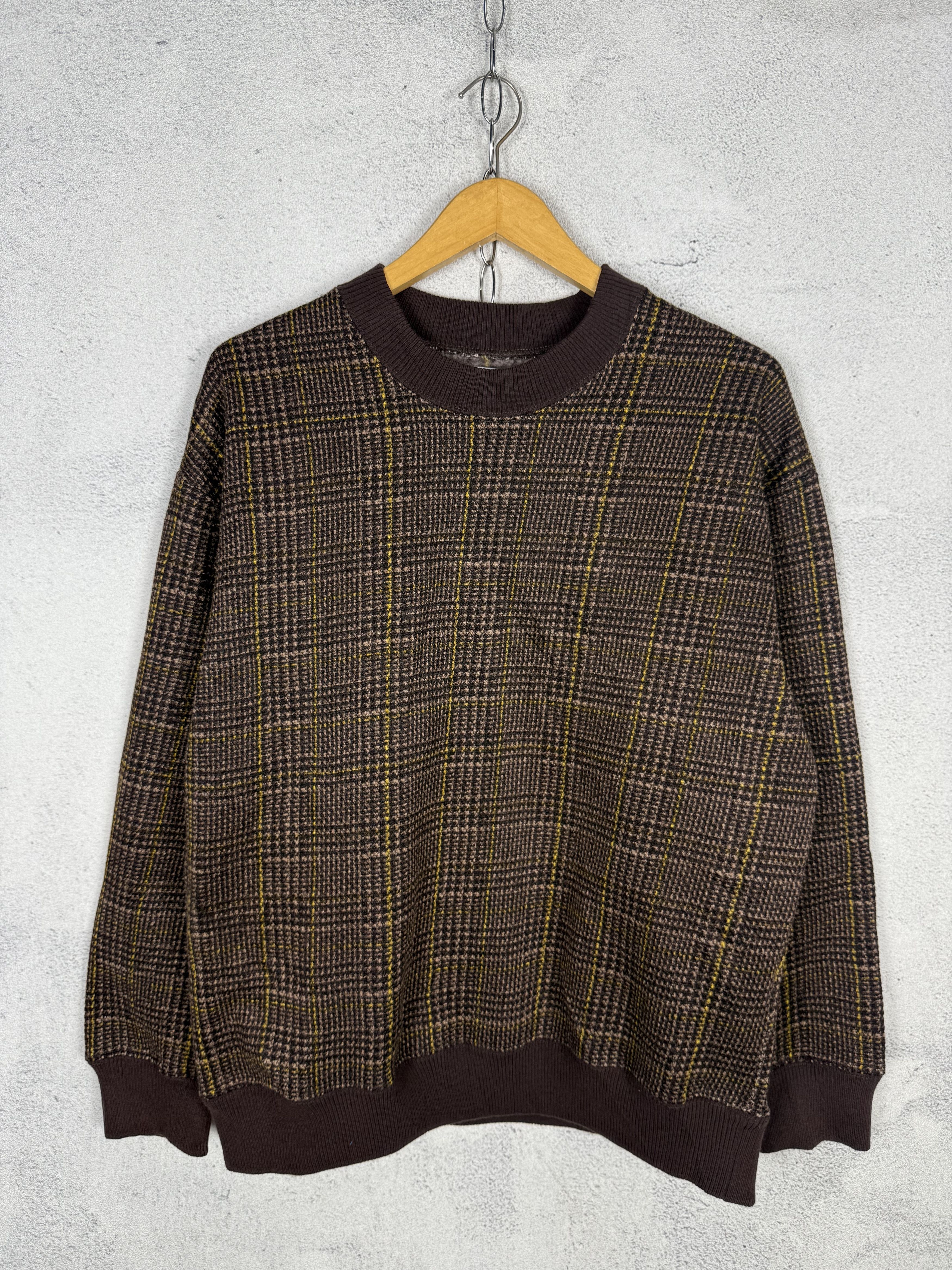 Japanese Brand INHERIT Plaid Tartan Knit Sweater Size US L / EU 52-54 / 3 - 1 Thumbnail