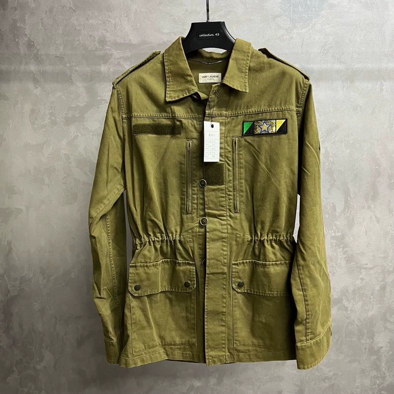 Saint Laurent Paris Saint Laurent Green Shark Print Collar Jacket-dmc Size US M / EU 48-50 / 2 - 1 Thumbnail