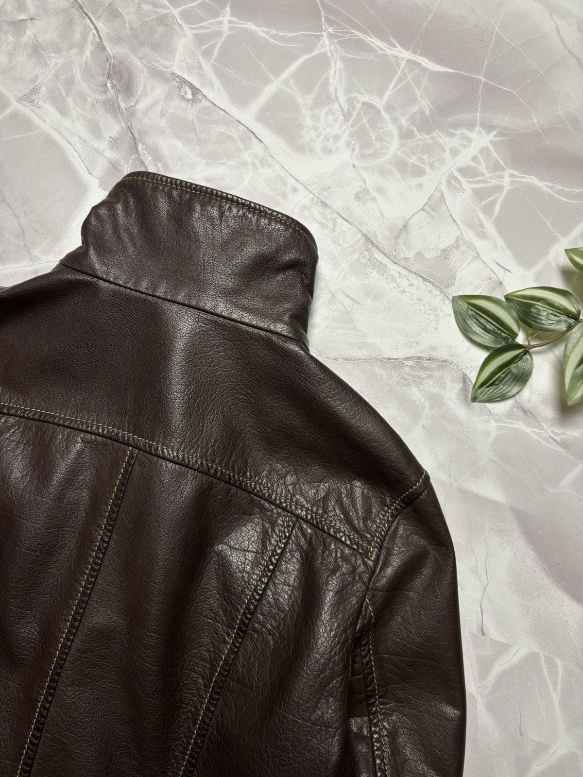 Gypsy Gipsy by Mauritius Leather Jacket Brown Biker Moto Utility Size M / US 6-8 / IT 42-44 - 10 Thumbnail