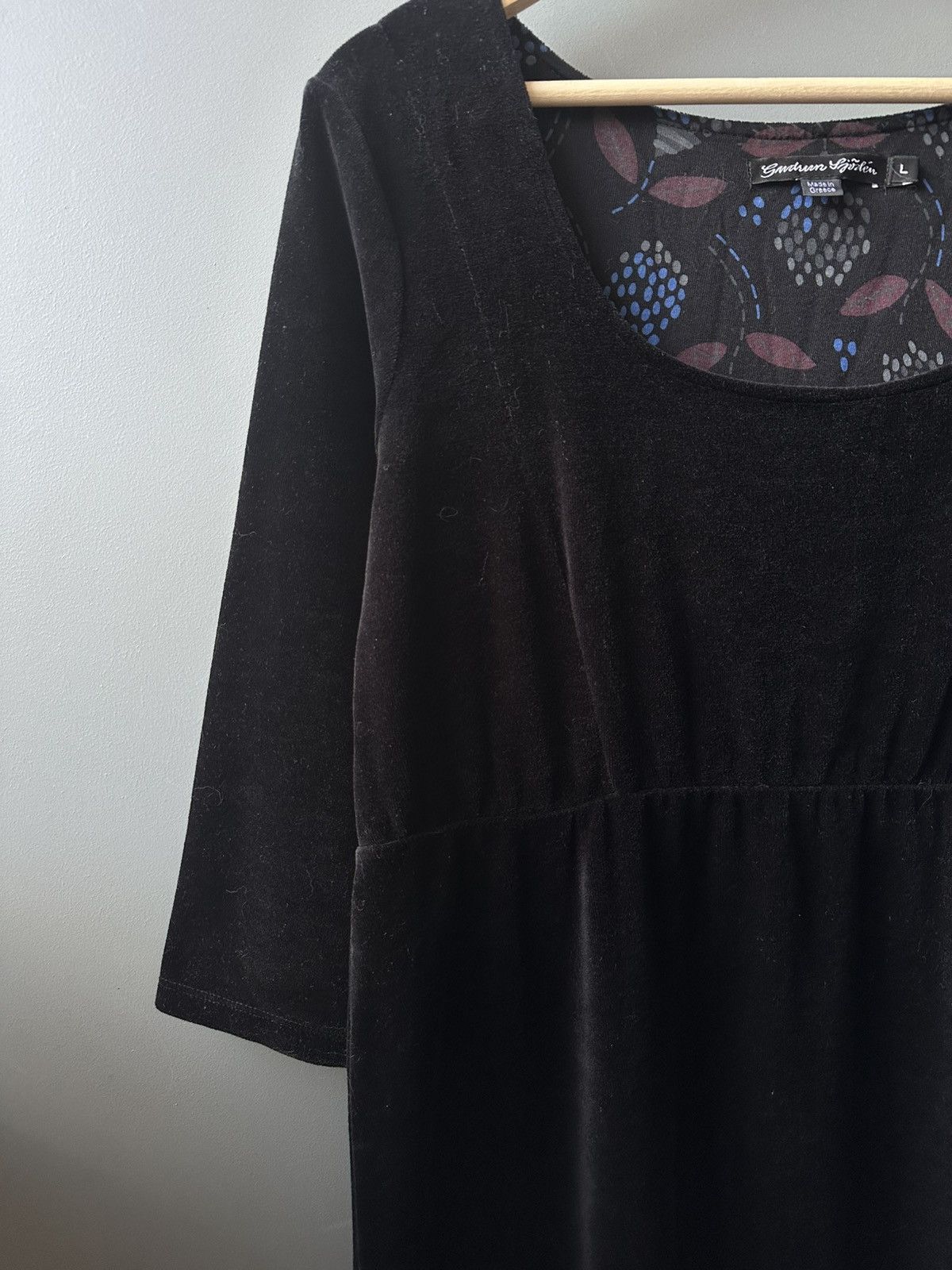 Gudrun Sjoden Gudrun Sjoden Velvet Black Dress Effortless Elegance Size L / US 10 / IT 46 - 4 Thumbnail