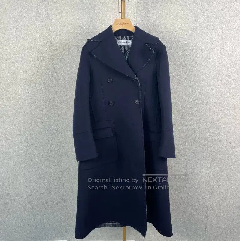 Dior Dior Women's Blue Wool Mid-Length Coat . Size S / US 4 / IT 40 - 1 Thumbnail