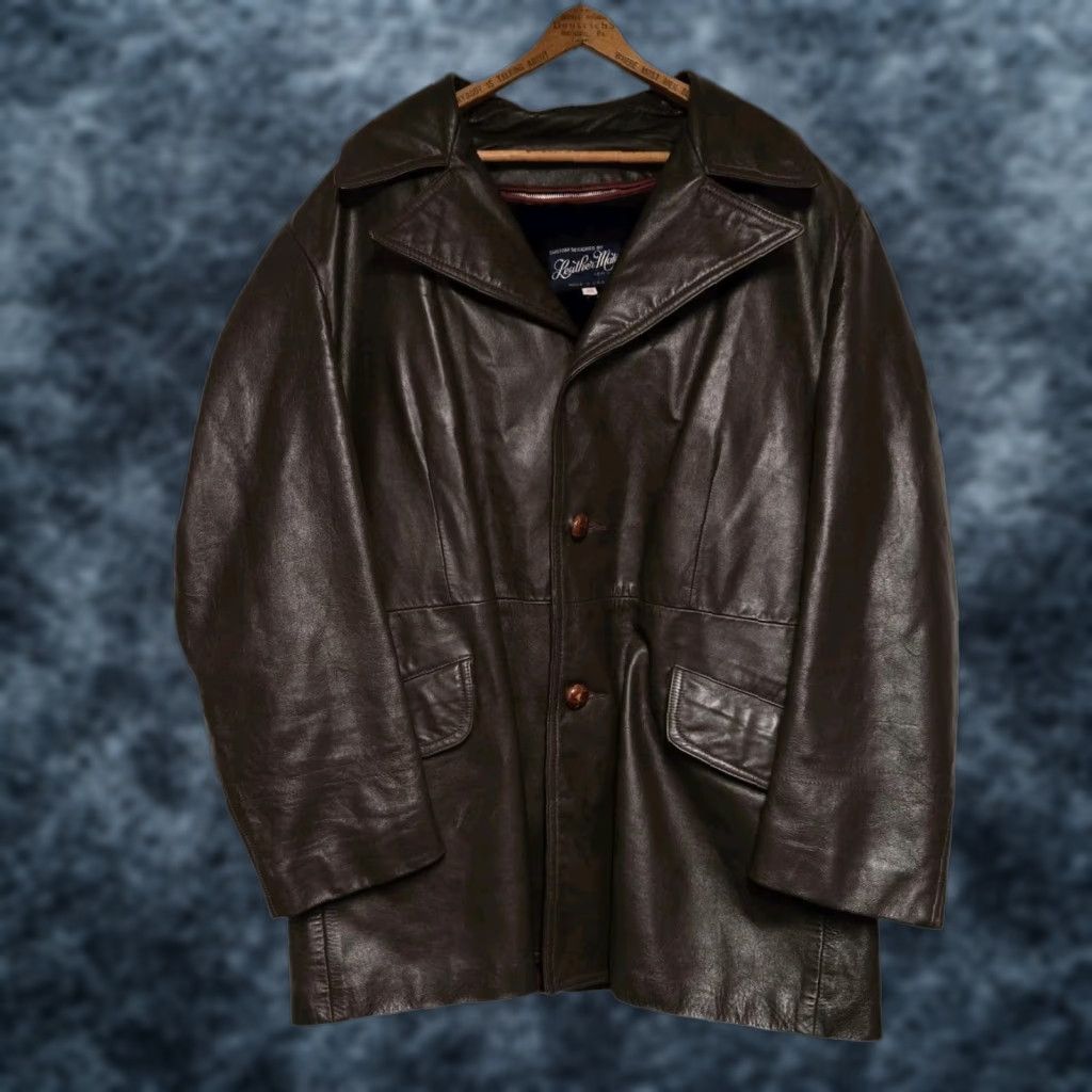 Sea New York VINTAGE New York Leather Coat Mens 44 Brown Overcoat Mid-Length Leather-Fleece Lining Clipped Heavy Size US S / EU 44-46 / 1 - 1 Thumbnail