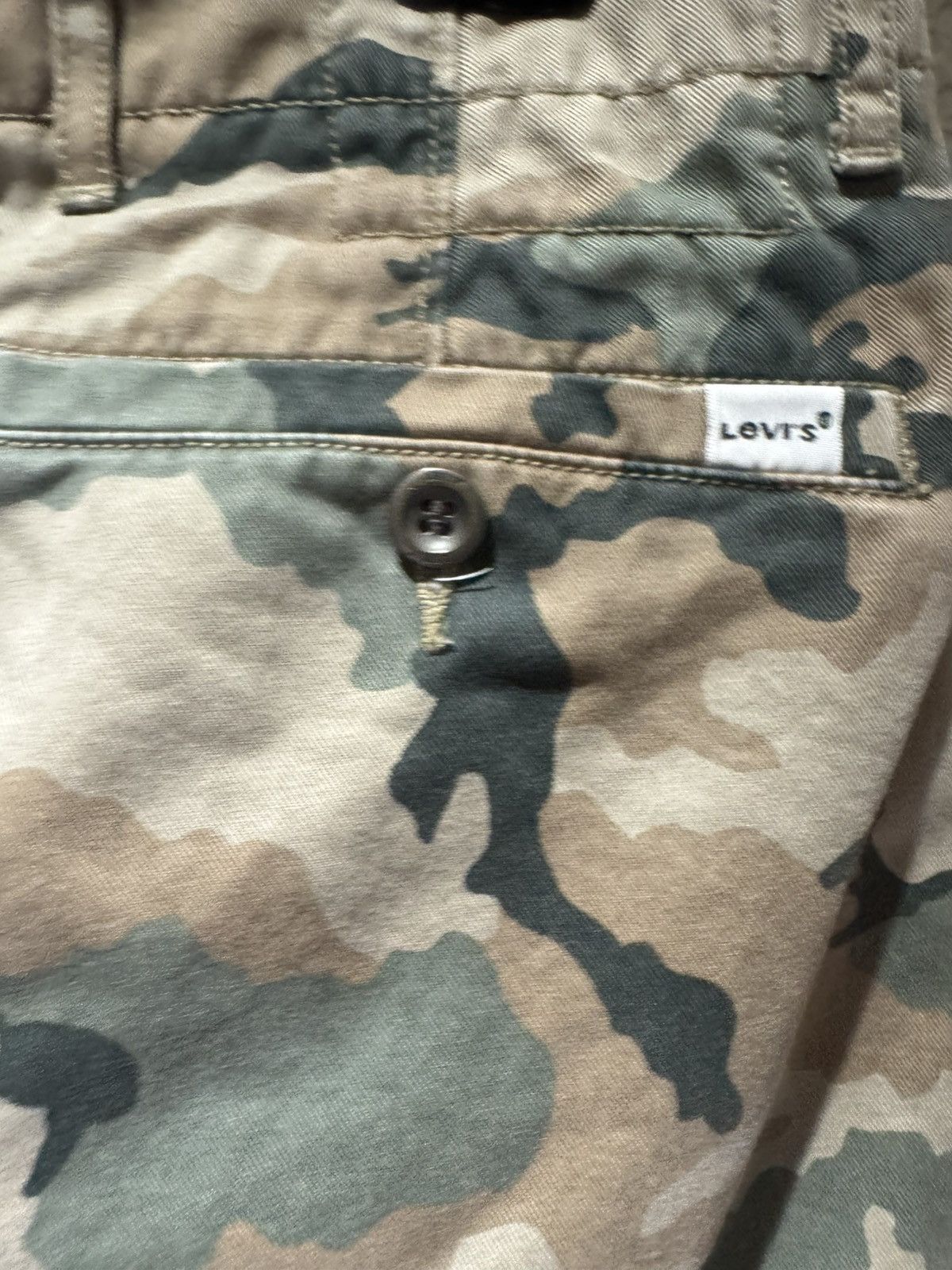 Levi's Camo Levis Beige Green Brown White Tag Vintage Denim Pants Size US 31 - 14 Thumbnail