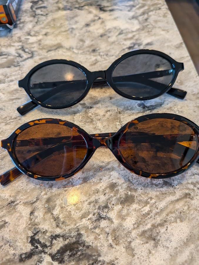 Other 2-Pack Retro Oval Sunglasses Small Frame Y2K 90s Vintage Size ONE SIZE - 2 Thumbnail