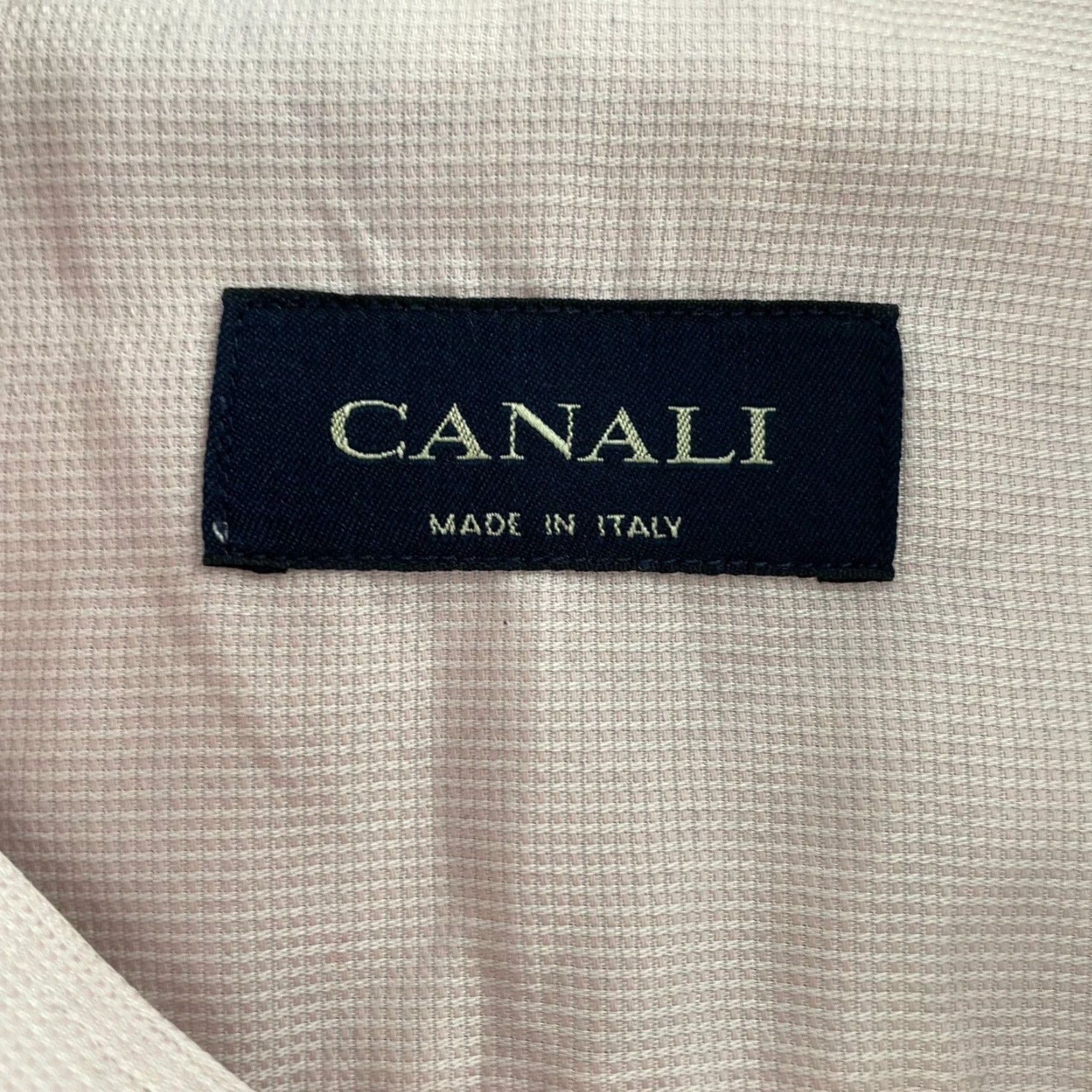 Canali VINTAGE Canali Dress Shirt Men 17 Pink Cotton Long Sleeve Formal Business Casual Italy Size US XL / EU 56 / 4 - 5 Thumbnail