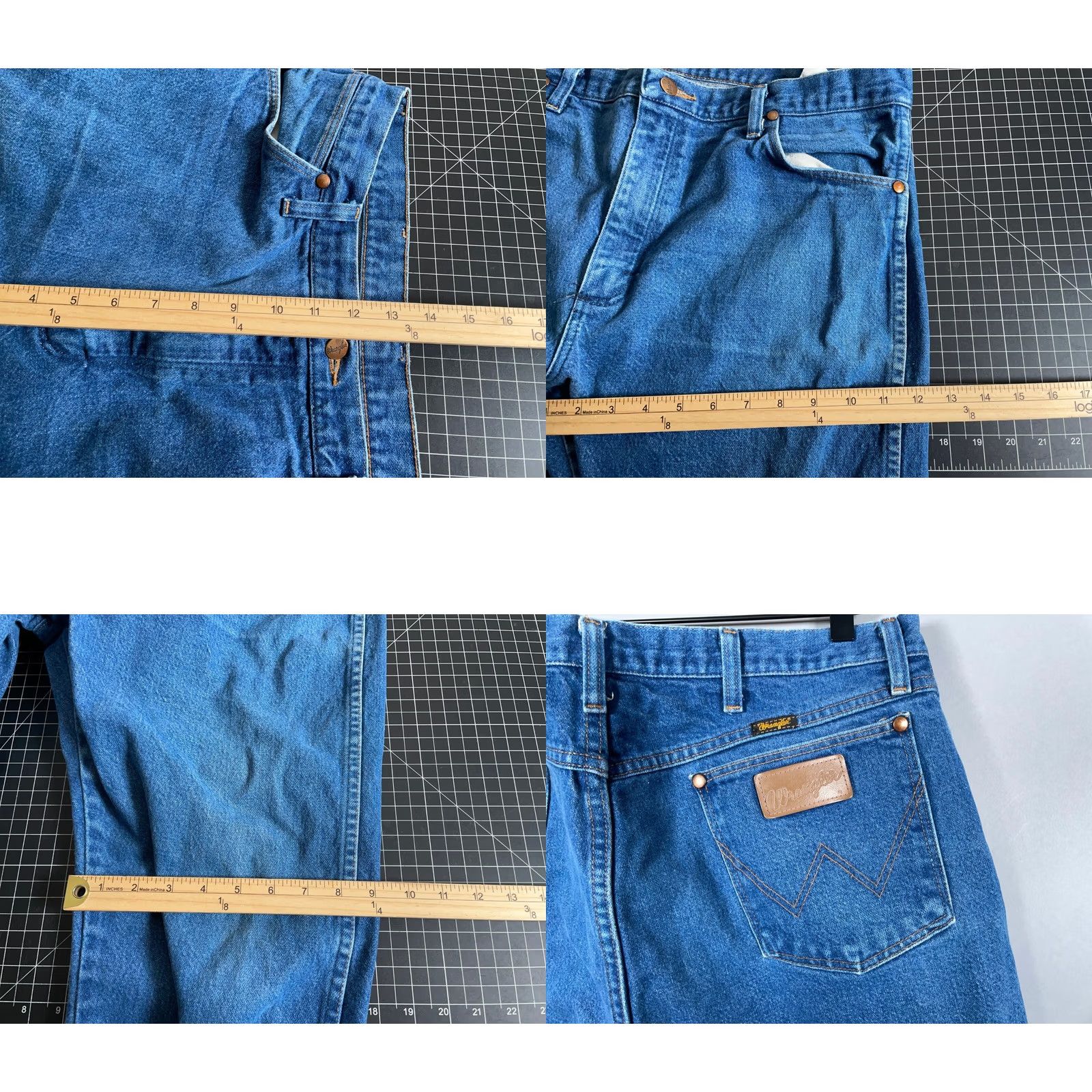 Wrangler VINTAGE Wrangler Cowboy Cut Jeans Men's 36 x 27 Blue Denim 13MWZ 90s Hipster Retro Regular Mens Side Zip Fly 5-Pocket Size US 36 / EU 52 - 8 Thumbnail