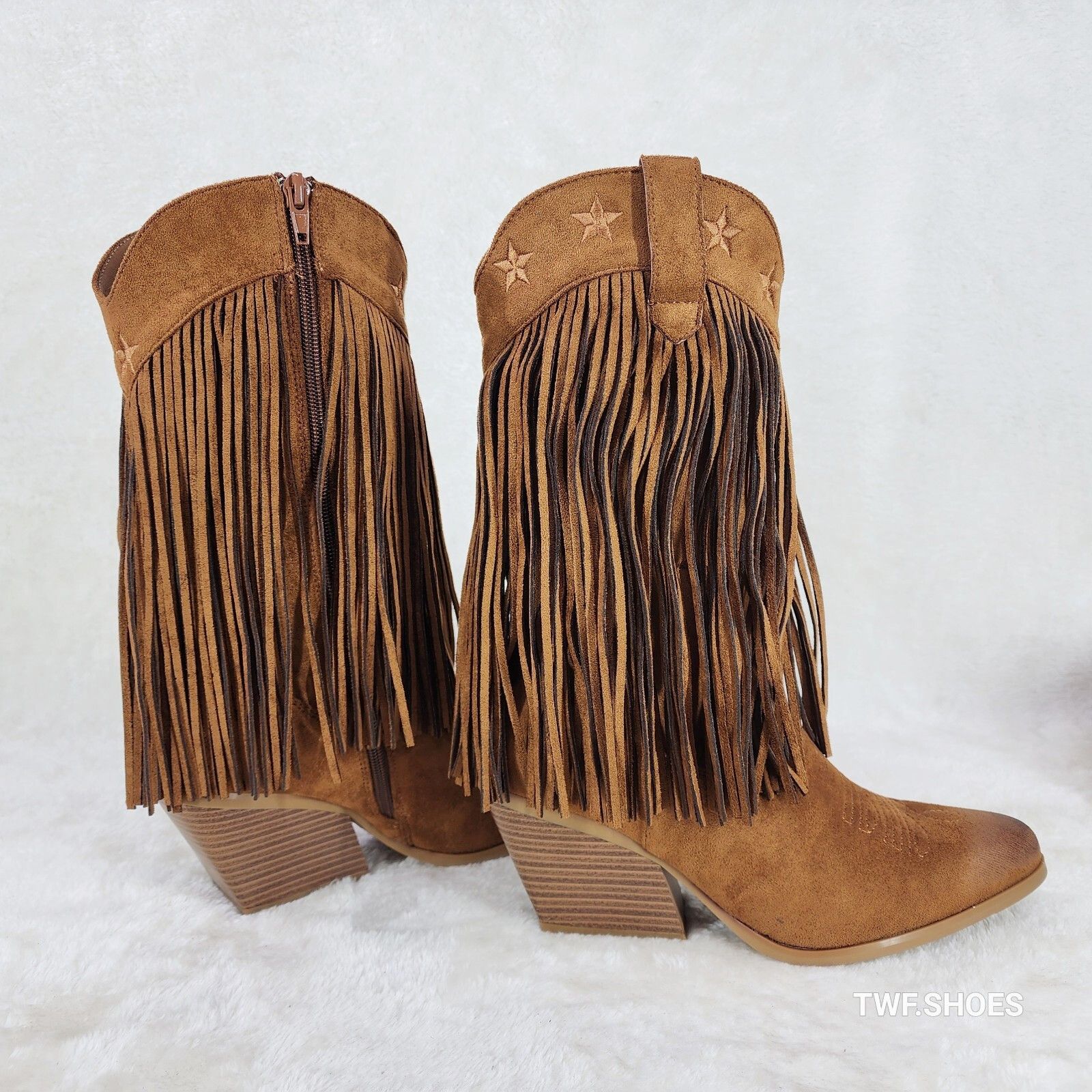 Other Dusty Trails Mid Calf Whiskey Brown Fringe Country Western C Size US 6 / IT 36 - 1 Thumbnail