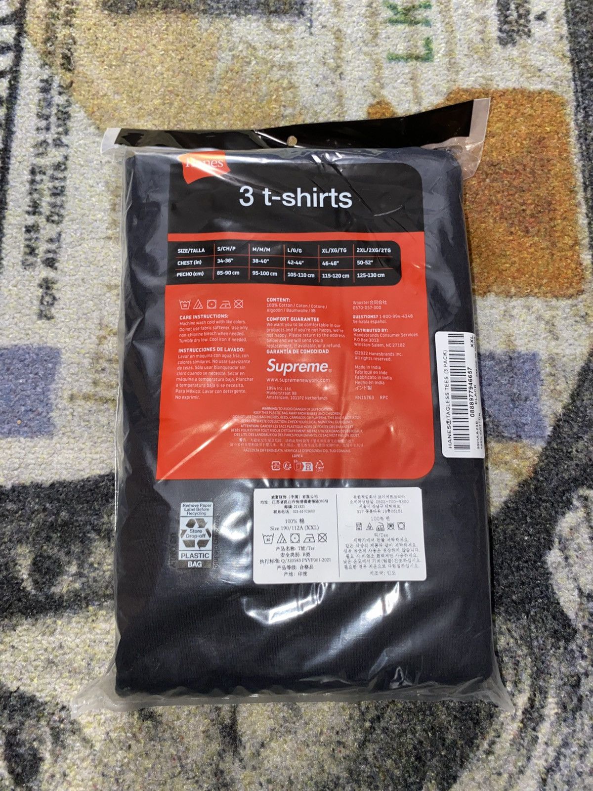 Hanes × Supreme Supreme Tagless Tees (3 Pack) XXLARGE Size US XXL / EU 58 / 5 - 2 Thumbnail