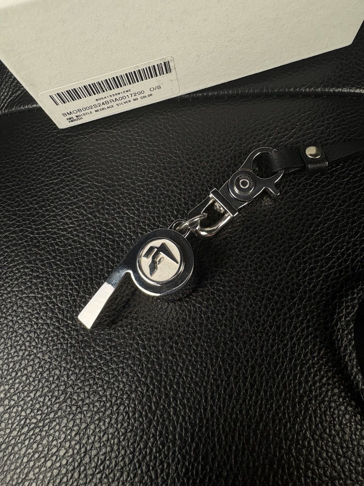 Ambush Design AMBUSH heavy whistle leather necklace on leather strap Size ONE SIZE - 9 Thumbnail