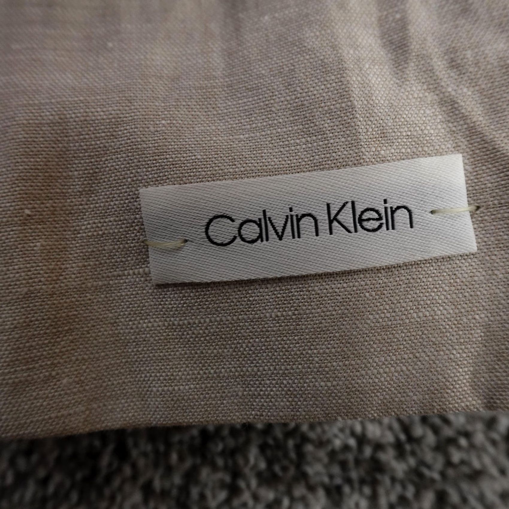 Calvin Klein Calvin Klein Blazer Womens 16 Beige Linen Blend Single-Breasted Notch Lapel 100% Polyester Lining Size XXL / US 16-18 / IT 52-54 - 4 Thumbnail
