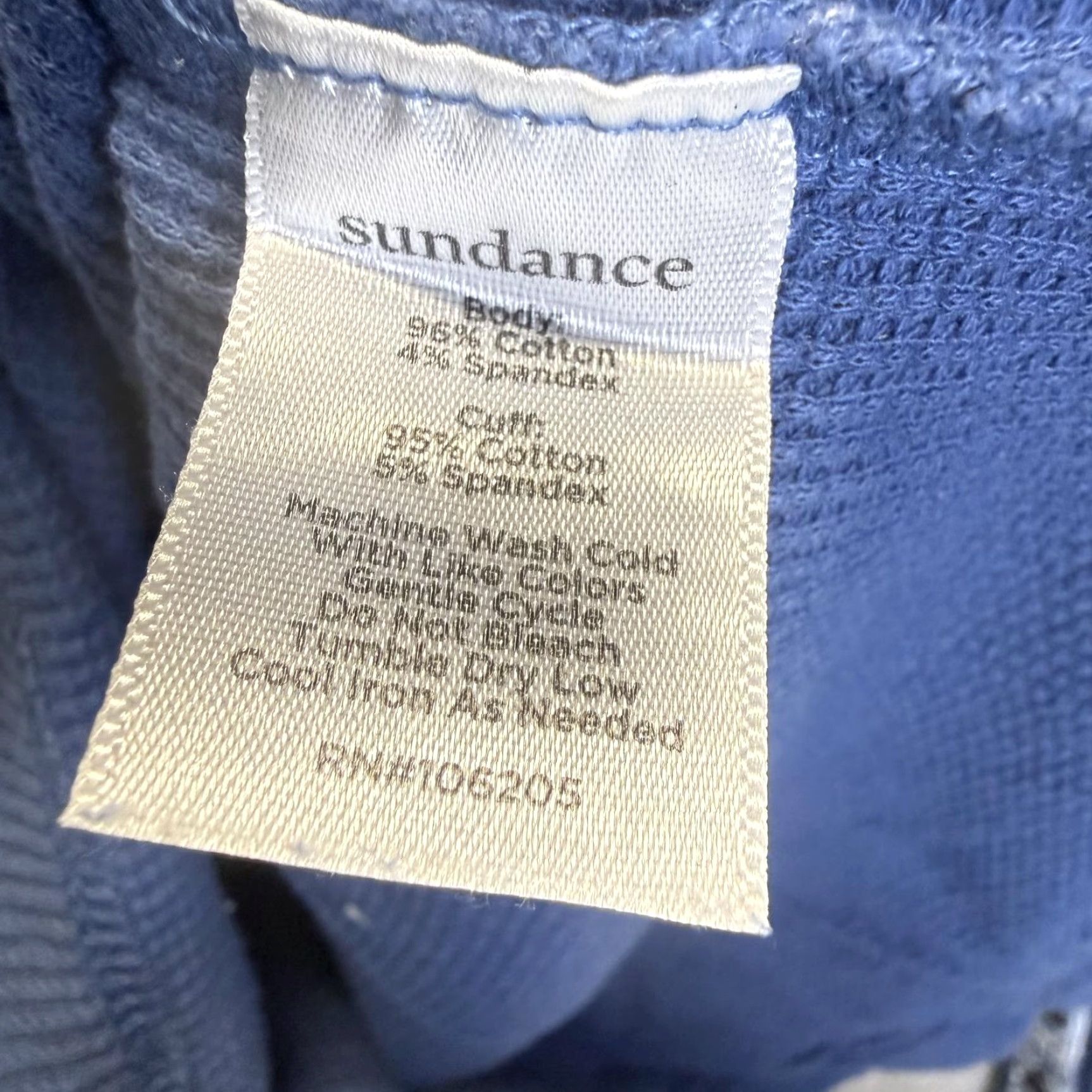 Vintage Sundance Women's Blue Cotton Long Sleeve T-Shirt Top Stretch M Medium Blouse Shirt Womens Size M / US 6-8 / IT 42-44 - 5 Thumbnail