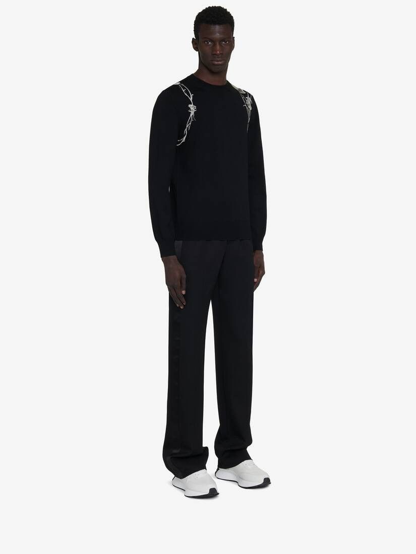 Alexander McQueen o1w1db10725 Pressed Flower Harness Jumper in Black Size US S / EU 44-46 / 1 - 4 Thumbnail