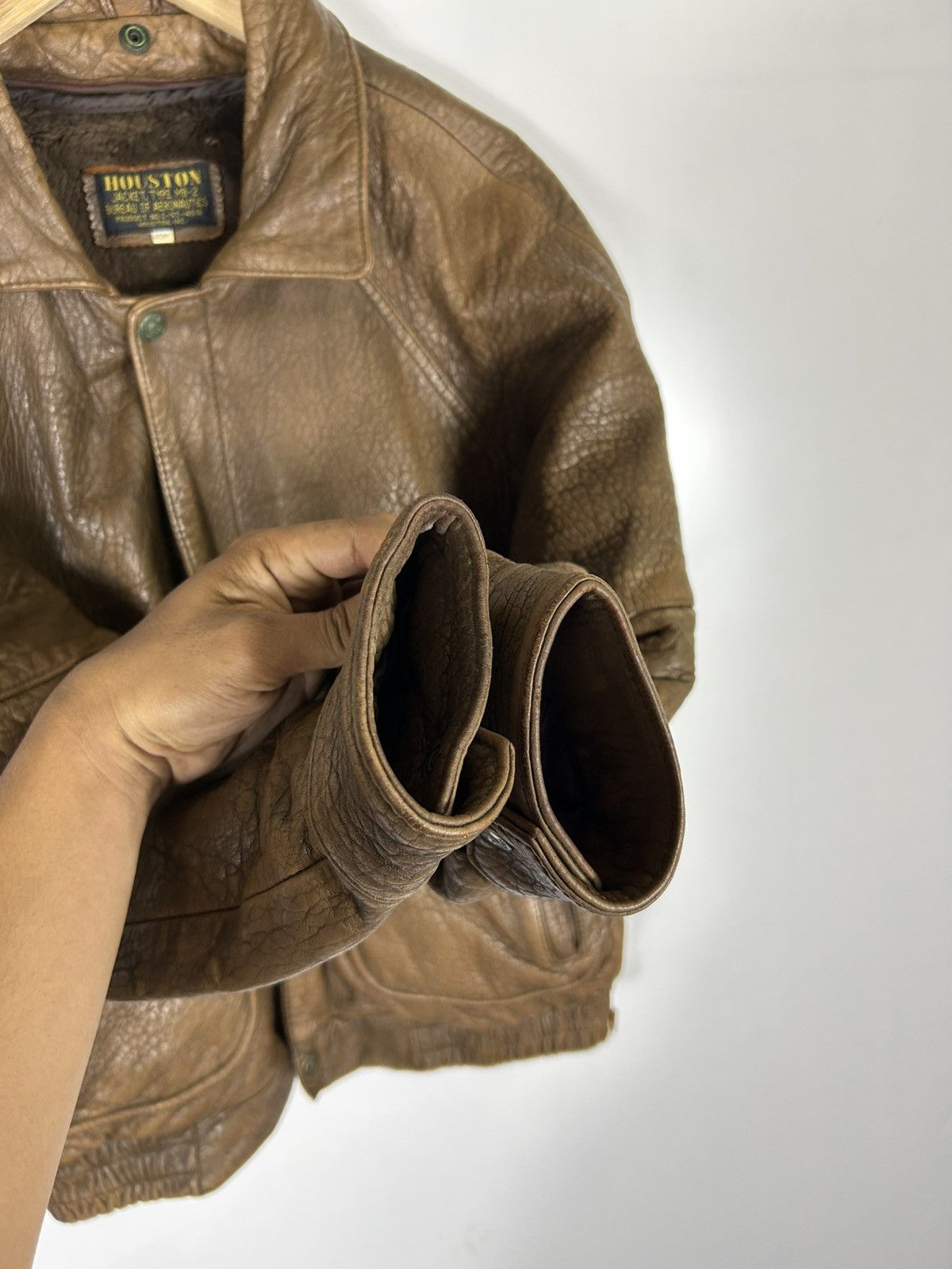 Leather ⚡️Vintage 80’s Houston A2 Flyer Leather Jacket Size US L / EU 52-54 / 3 - 8 Thumbnail