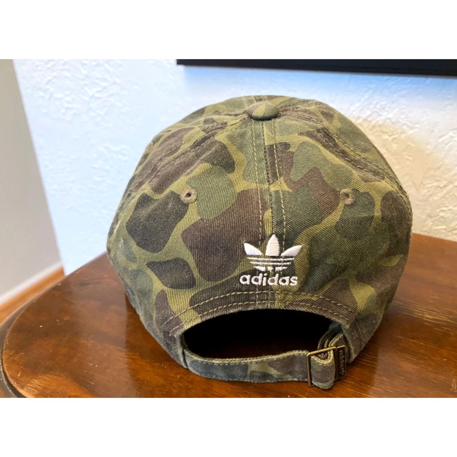 Adidas adidas Originals Trefoil Logo Military Army Green Camo Strapback Cap Hat Size ONE SIZE - 3 Thumbnail