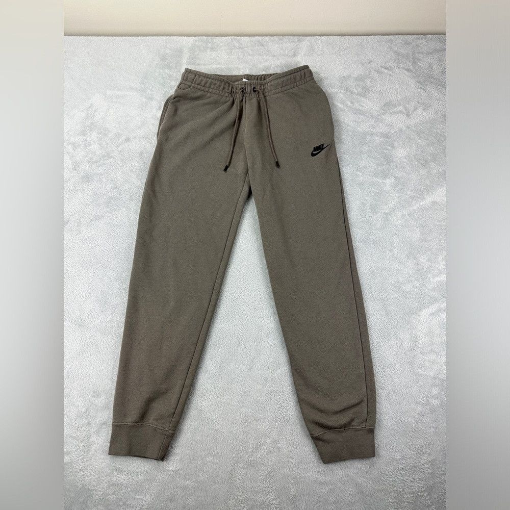 Nike Nike Women Essentials Regular Fleece Track Pants Olive Grey Size 28" / US 6 / IT 42 - 3 Thumbnail