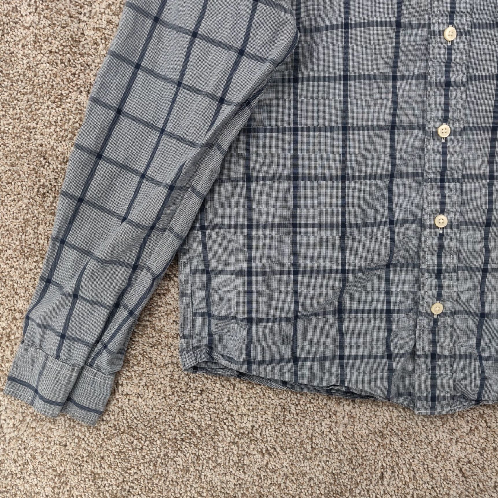 Abercrombie & Fitch Abercrombie & Fitch Muscle Shirt Mens Large Blue Plaid Button-Up Long Sleeve Casual Shirt Size US L / EU 52-54 / 3 - 3 Thumbnail