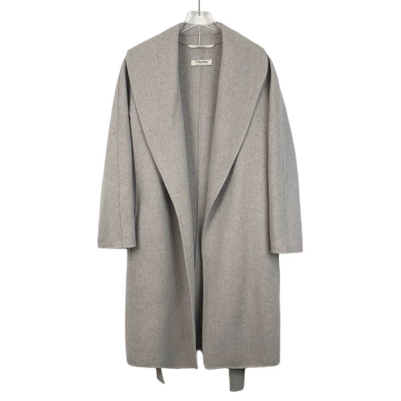 Max Mara Max Mara Grey Brown Wool Lapel Belt Coat Size S / US 4 / IT 40 - 1 Thumbnail