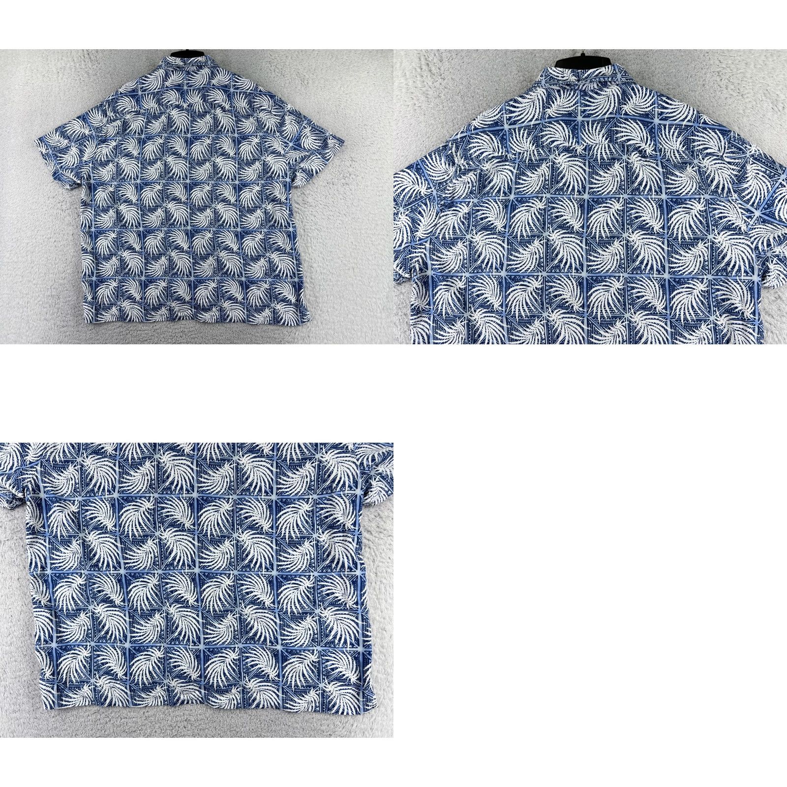 Nat Nast Nat Nast Shirt Adult XL Blue White Palm Print Hawaiian Silk Blend Beach Shirt Size US XL / EU 56 / 4 - 9 Thumbnail