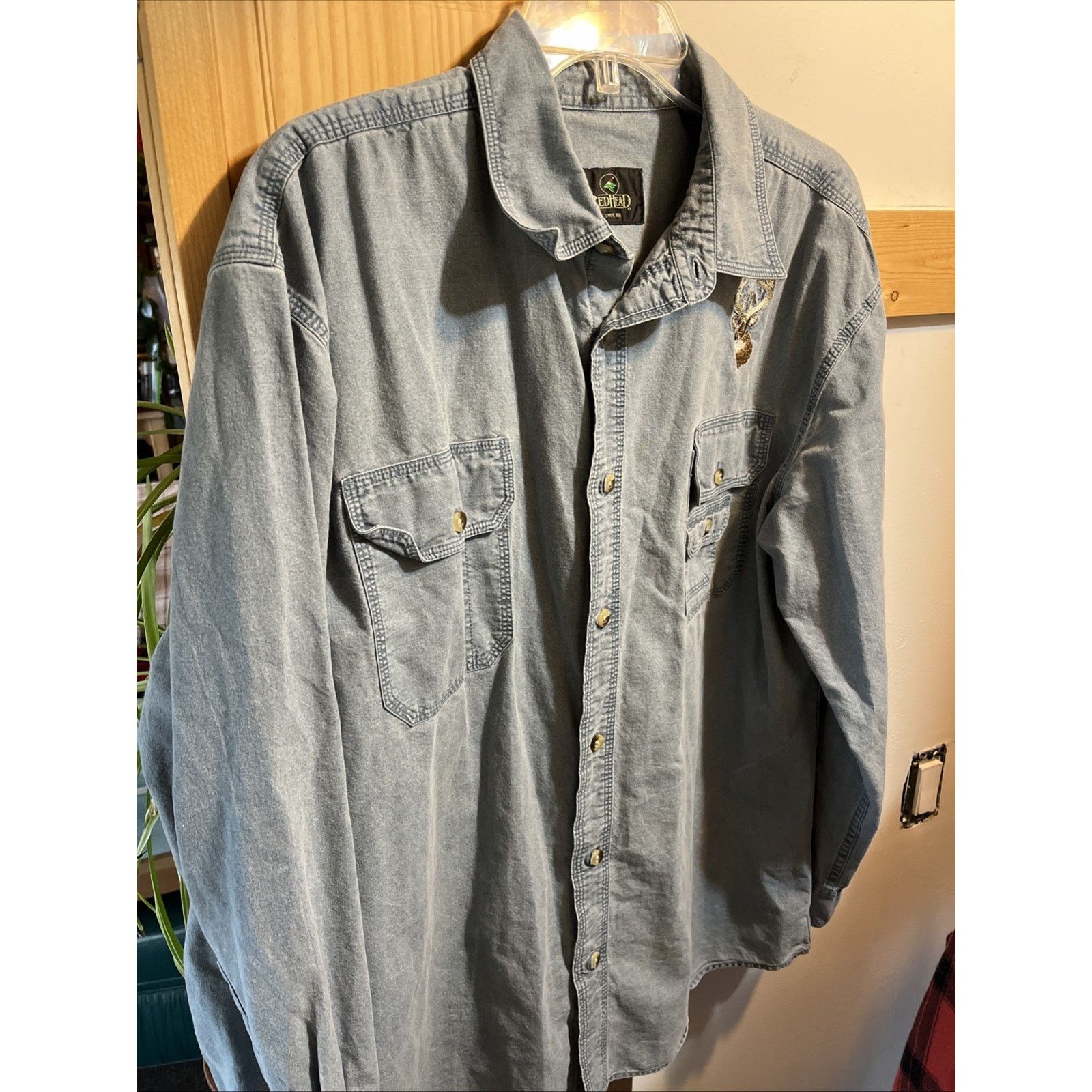 Redhead Redhead VTG Shirt Men’s L Blue Canvas Long Sleeve Button Size US L / EU 52-54 / 3 - 2 Thumbnail