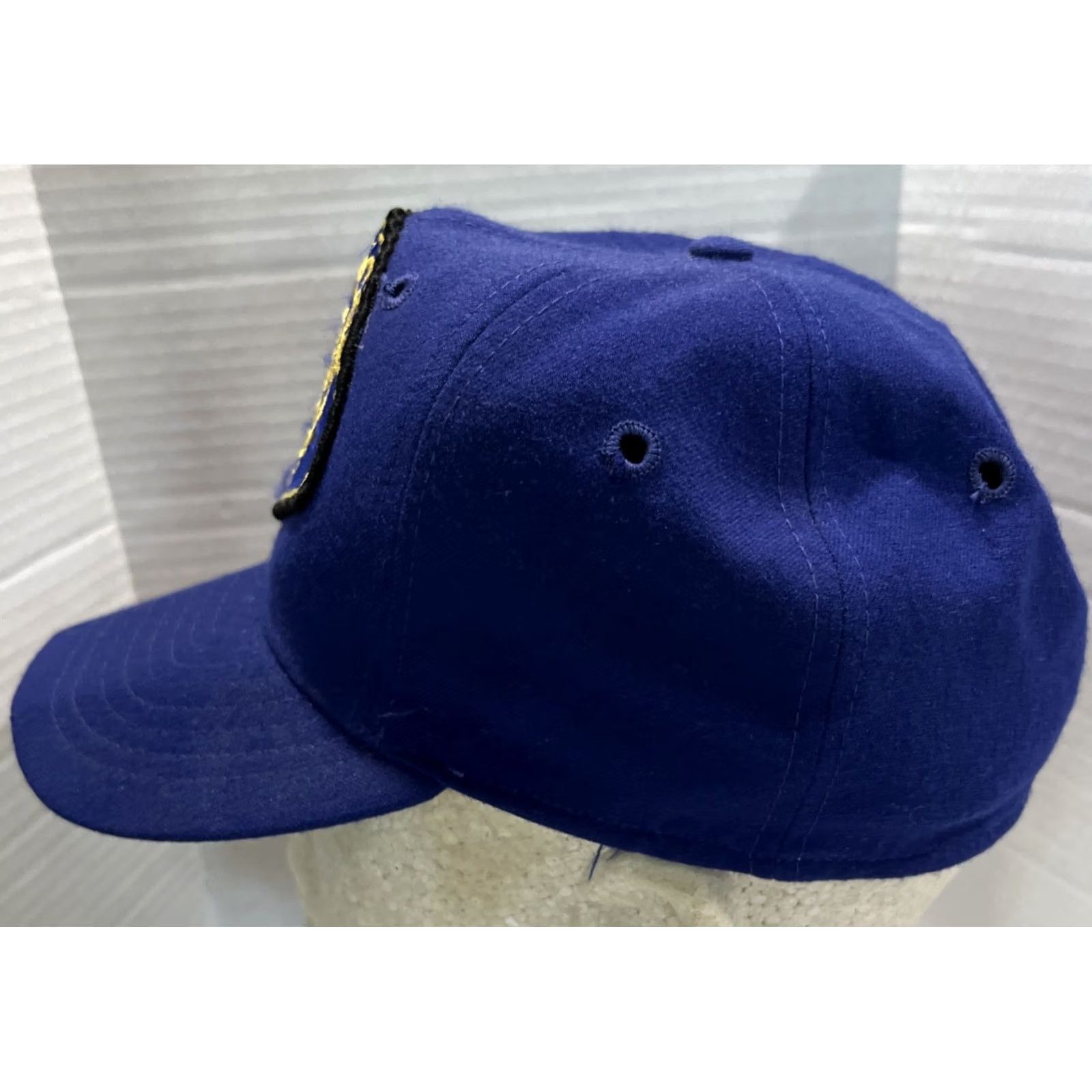 New Era VINTAGE New Era San Jose Police Fitted Hat Cap Pro Model Baseball Cap 7 1/8 Bill Bent Mens Blue Size ONE SIZE - 4 Thumbnail