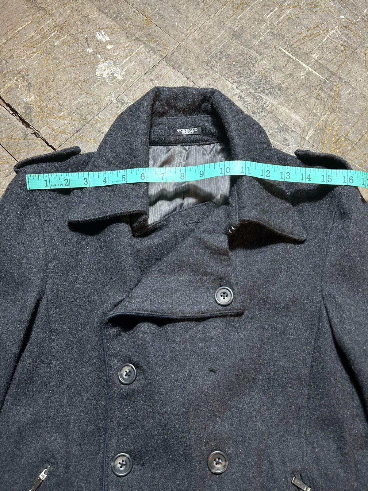 Tornado Mart Tornado Mart Japan Double Breasted Wool Coat Size L / US 10 / IT 46 - 16 Thumbnail