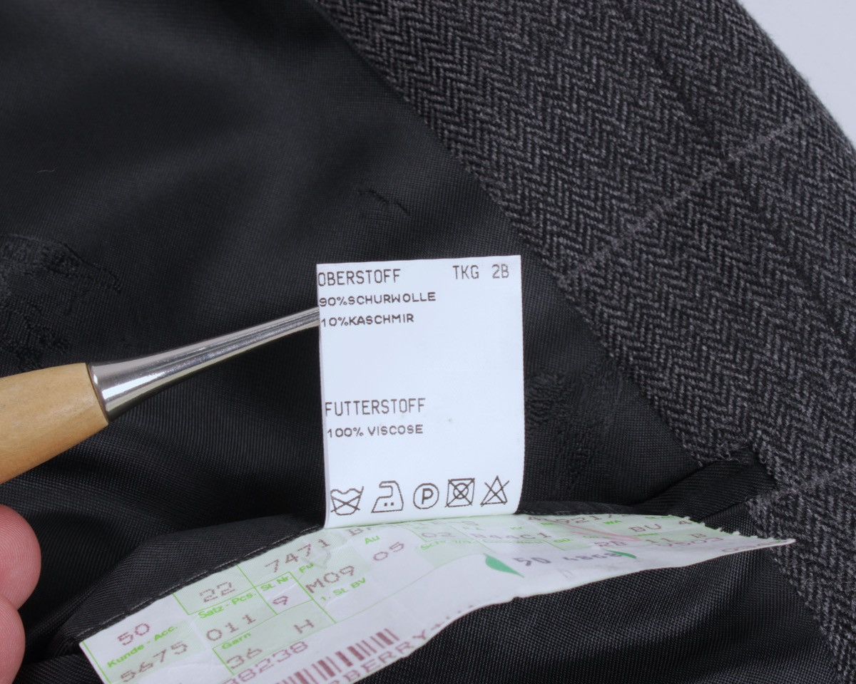 Burberry × Designer × Vintage BURBERRY Vintage Barrie-S Wool Cashmere Blend Plaid Blazer Size 50R - 23 Thumbnail