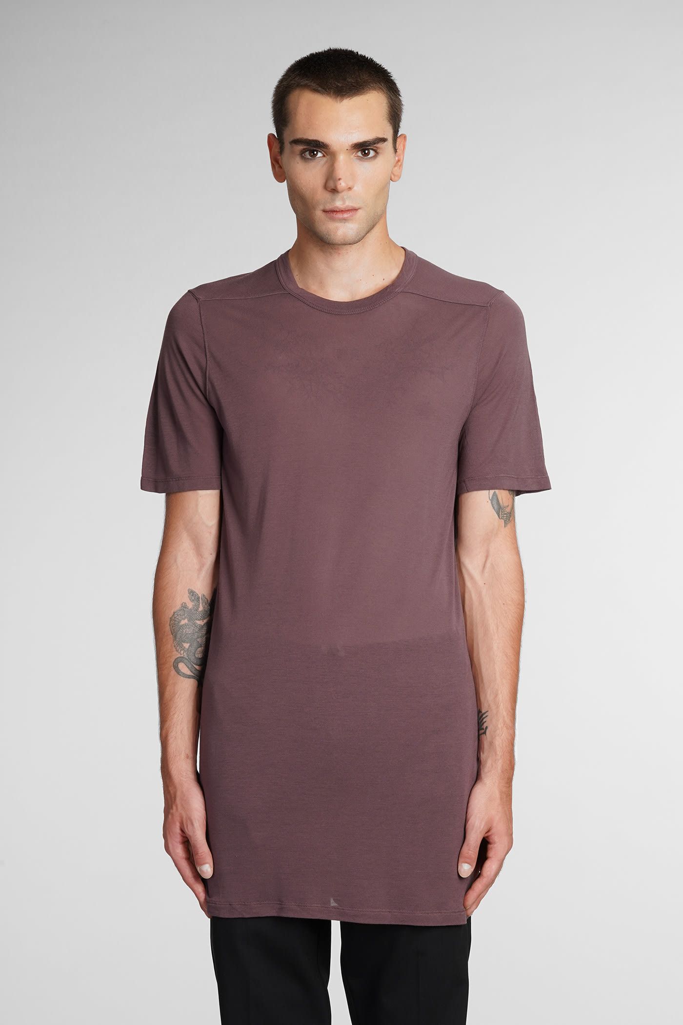 Rick Owens o1y0325 Crewneck T-Shirt in Burgundy Size US XS / EU 42 / 0 - 1 Thumbnail