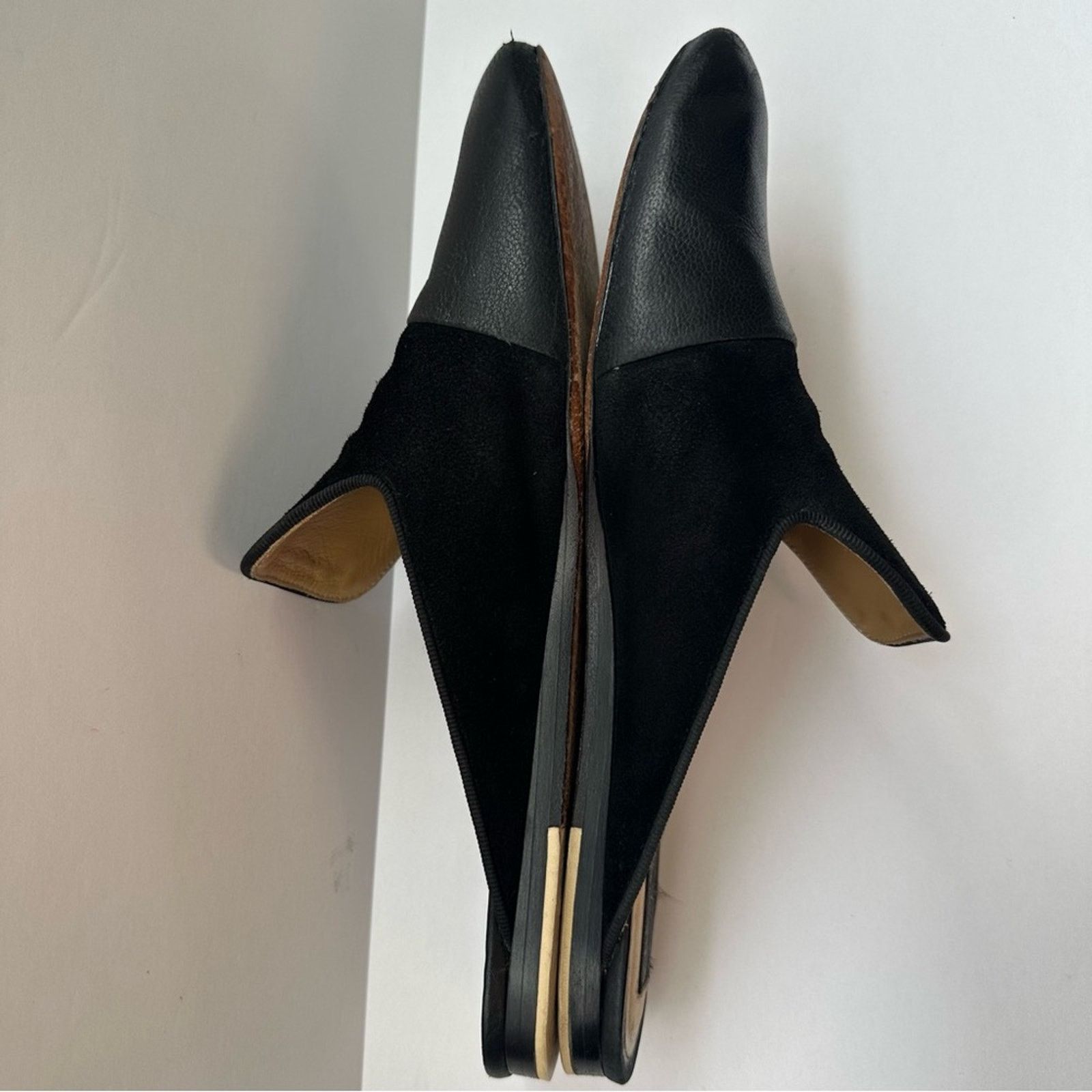 Rag & Bone Sabine Black Mules EU 38 Slides Flats 2-tone Leather & Suede Size US 8 / IT 38 - 4 Thumbnail