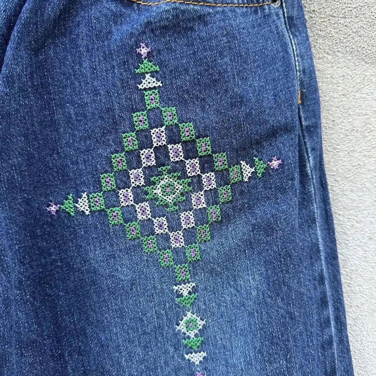 Art Comes First LIMITED DESIGN‼️TITICACA JEAN NAVAJO EMBROIDERY VINTAGE PANT Size US 32 / EU 48 - 6 Thumbnail