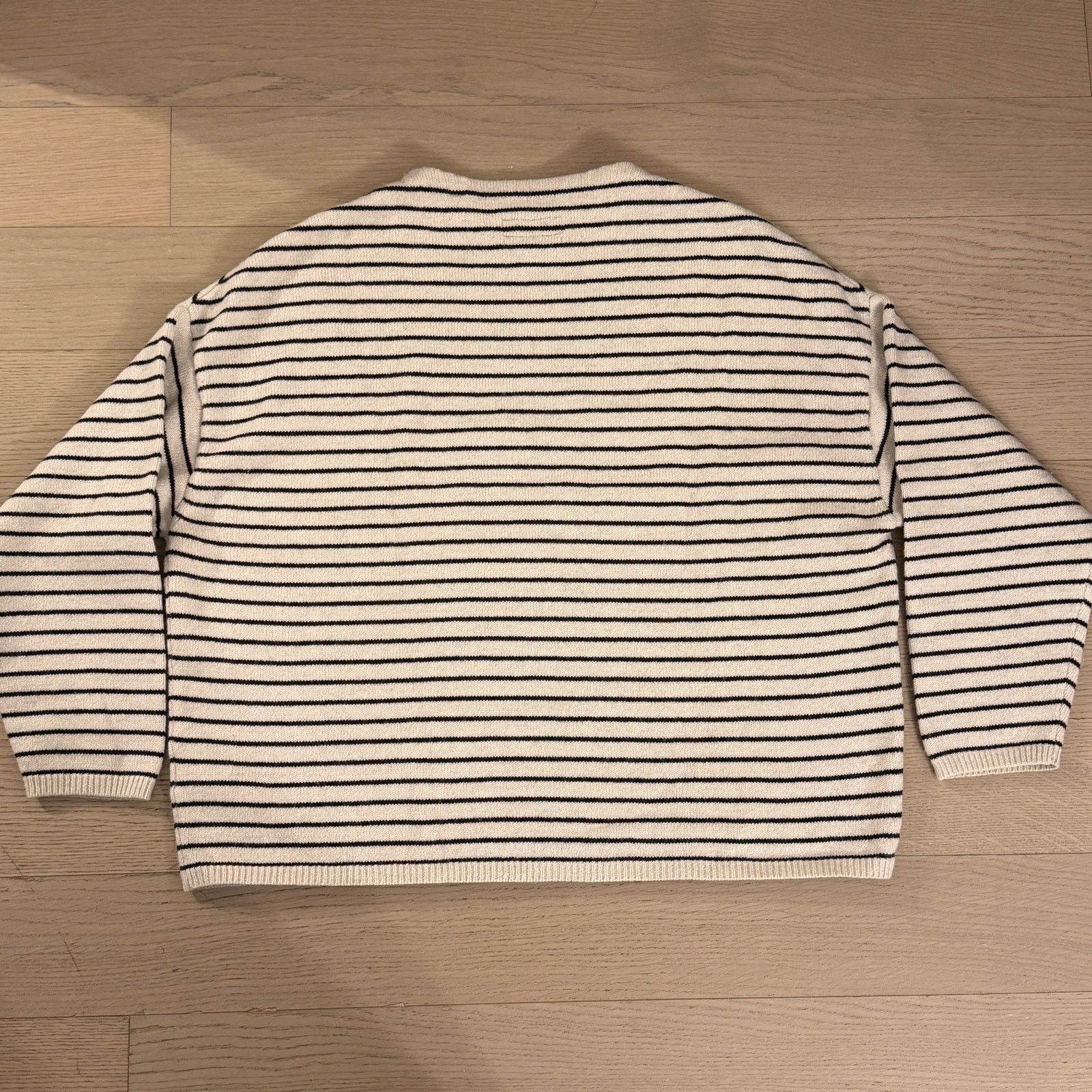 Allsaints AllSaints Oversized Fit Striped Crewneck Sweater Ivory Size US M / EU 48-50 / 2 - 4 Thumbnail
