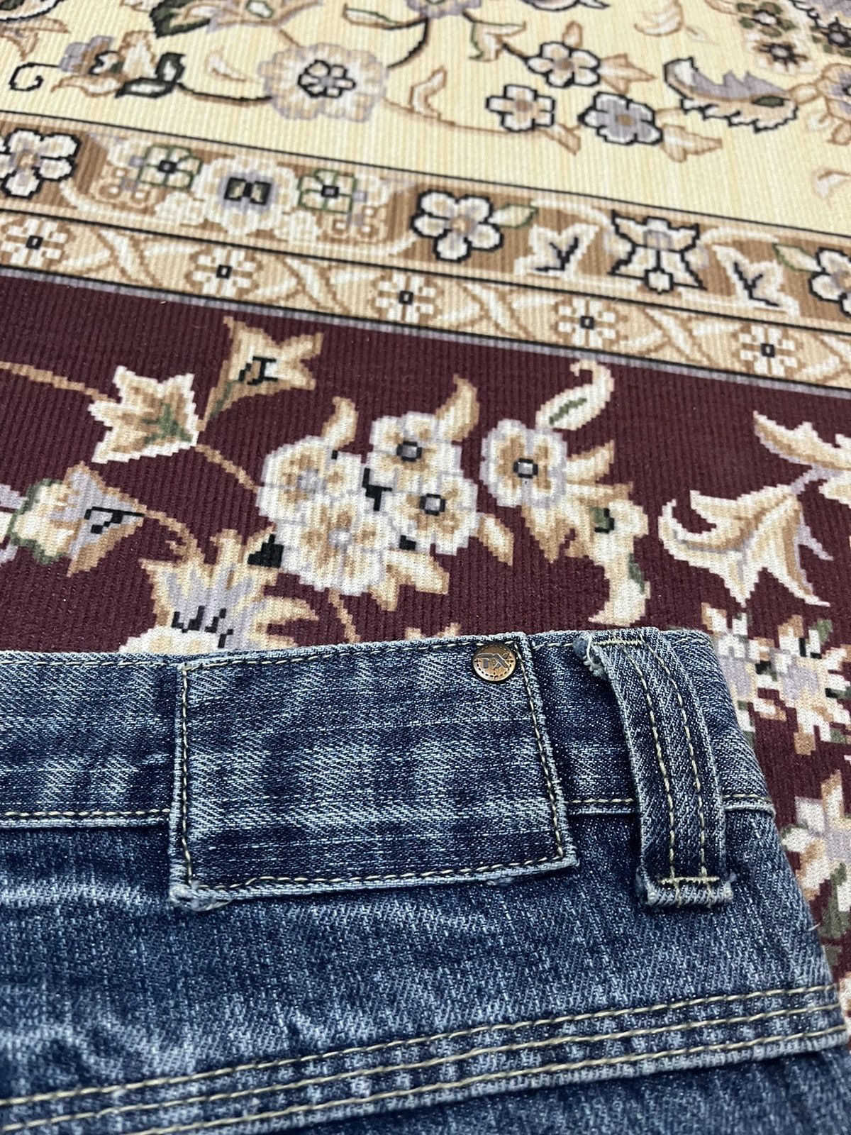 Japanese Brand T Traxx Double Knee Stain Denim Size US 34 / EU 50 - 18 Thumbnail
