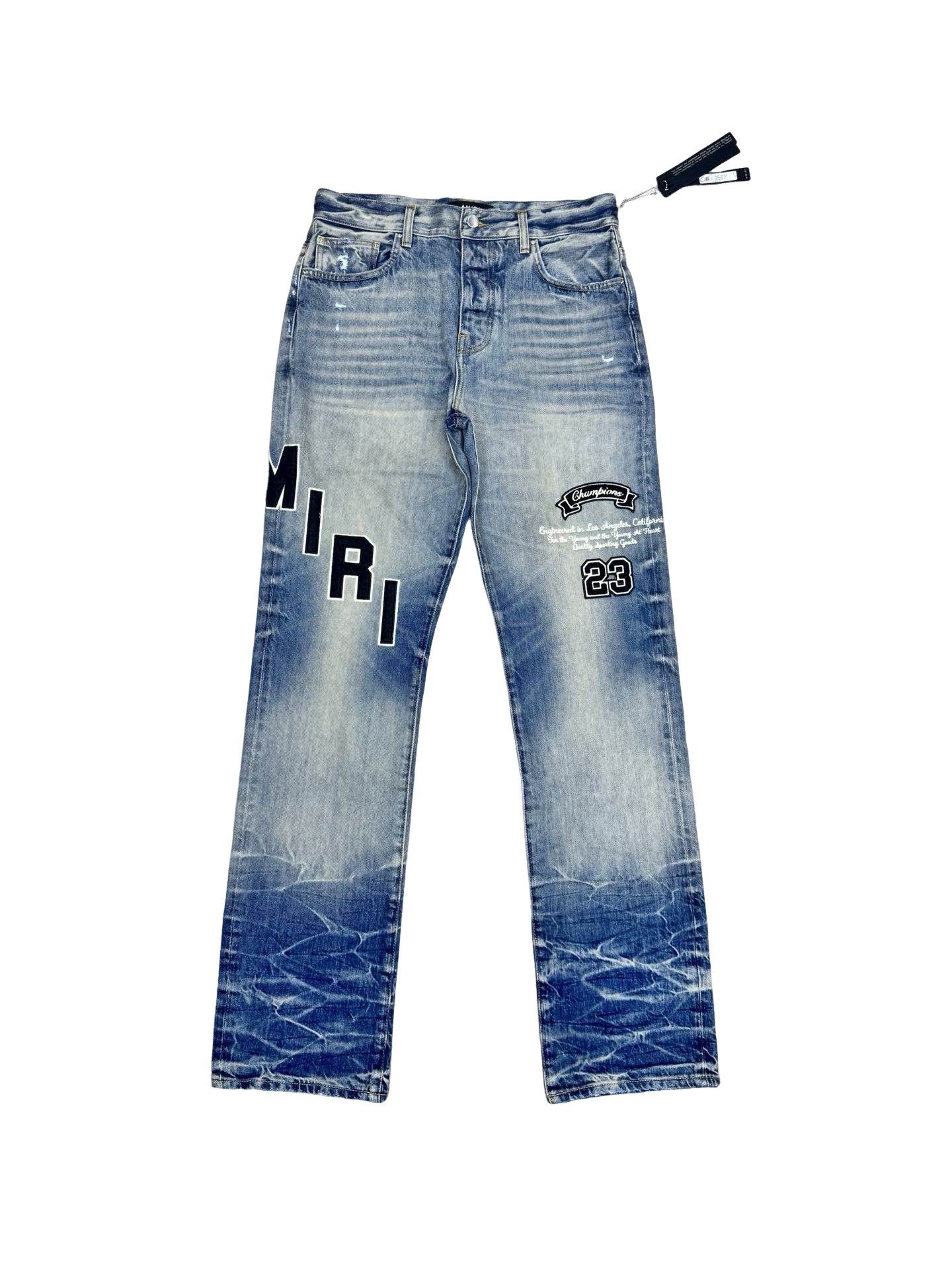 Amiri Amiri Red Cobra Blue Denim Jeans Size 30 | Grailed