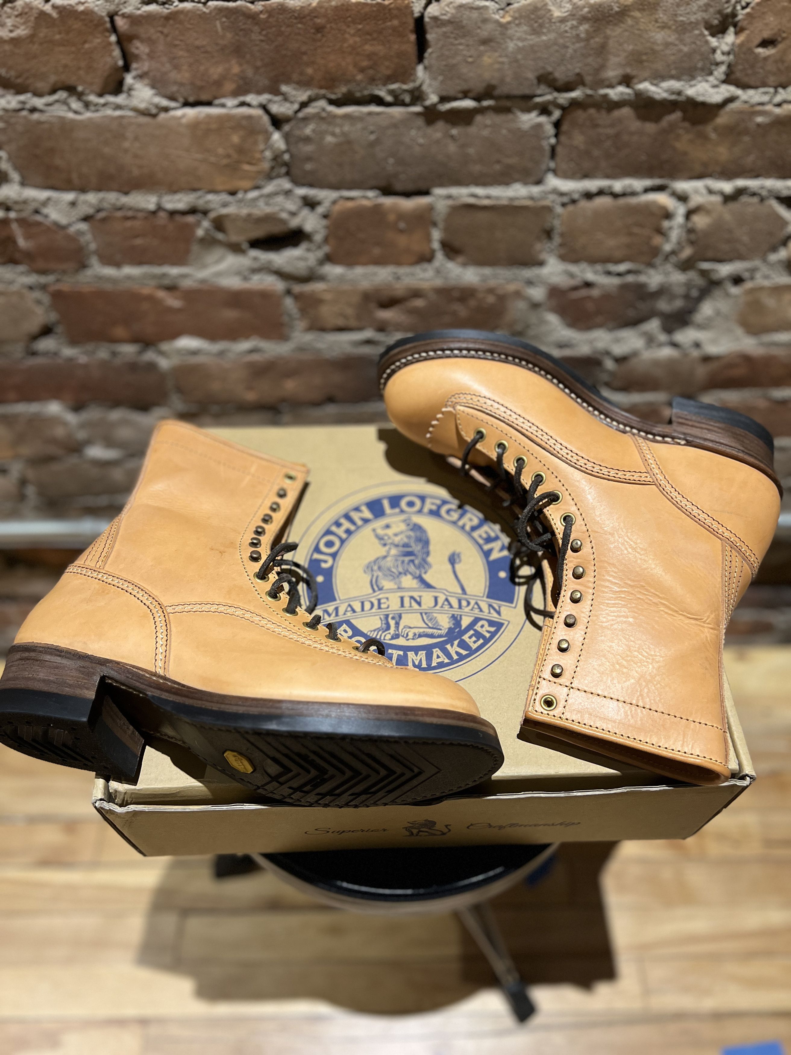 John Lofgren Donkey Puncher Boots 8" Badalassi Carlo Tanned Leather Bone Size US 8 / EU 41 - 7 Thumbnail